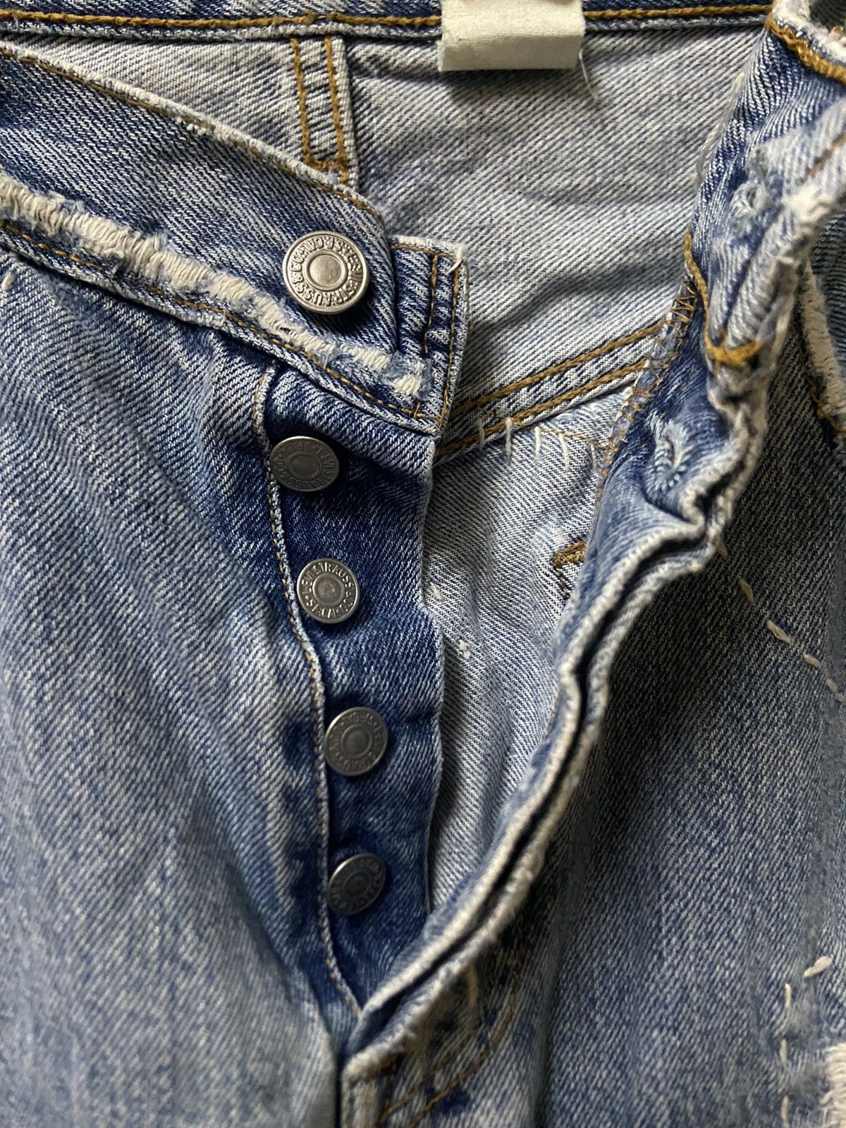 Levi's Vintage 90s Levis 501 Custom Shashiko Boro Patchworks W: 32 Size US 32 / EU 48 - 9 Thumbnail