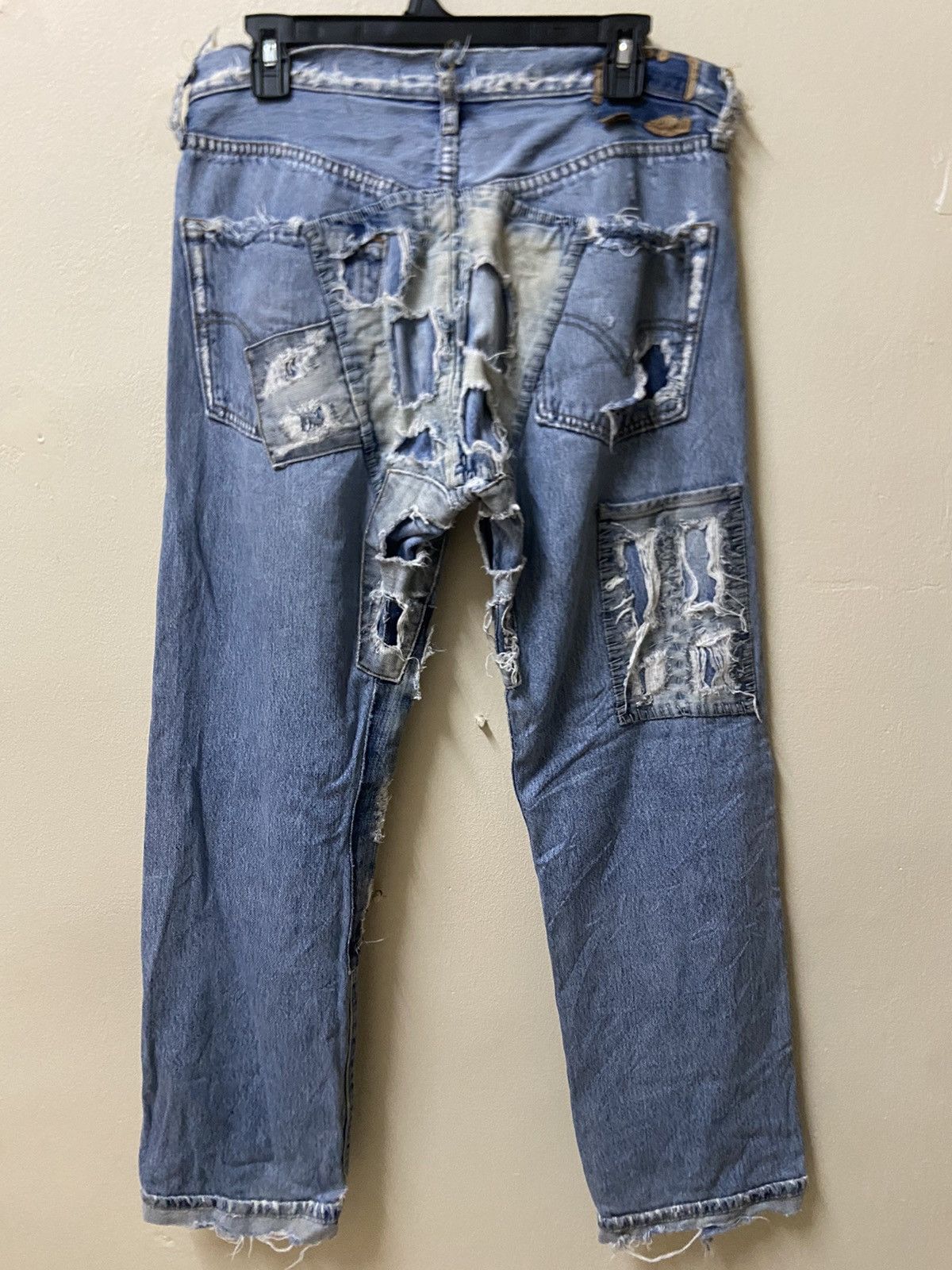Levi's Vintage 90s Levis 501 Custom Shashiko Boro Patchworks W: 32 Size US 32 / EU 48 - 10 Thumbnail