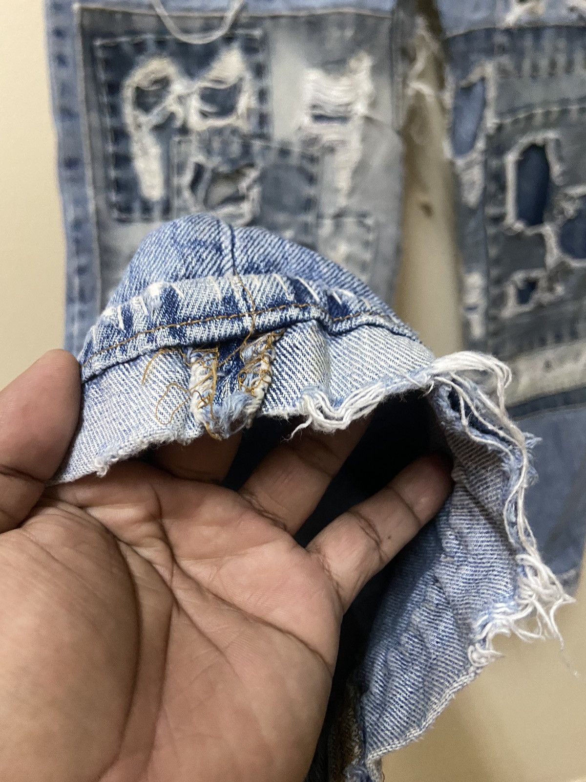 Levi's Vintage 90s Levis 501 Custom Shashiko Boro Patchworks W: 32 Size US 32 / EU 48 - 19 Thumbnail