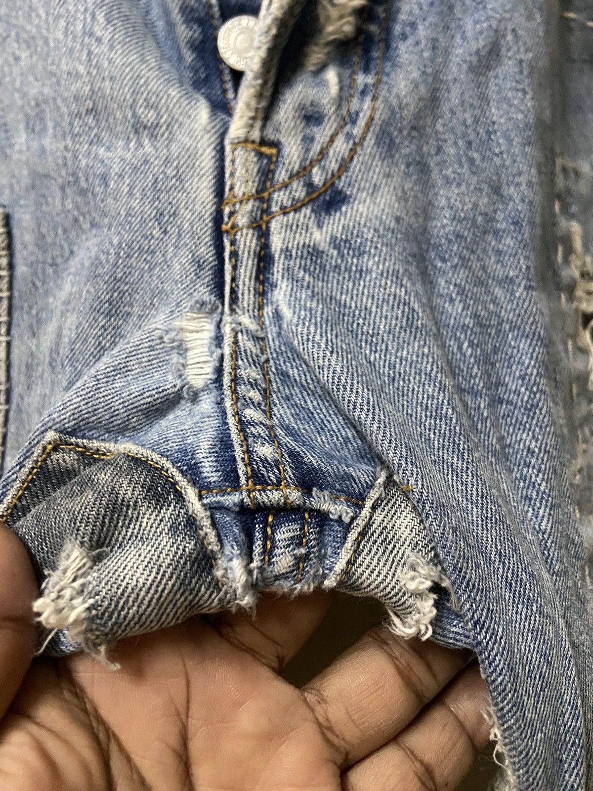 Levi's Vintage 90s Levis 501 Custom Shashiko Boro Patchworks W: 32 Size US 32 / EU 48 - 8 Thumbnail