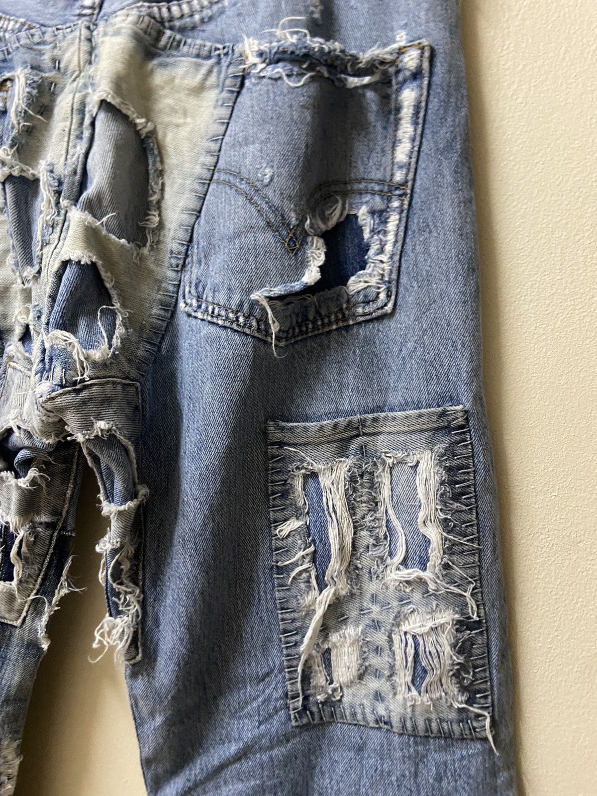 Levi's Vintage 90s Levis 501 Custom Shashiko Boro Patchworks W: 32 Size US 32 / EU 48 - 12 Thumbnail