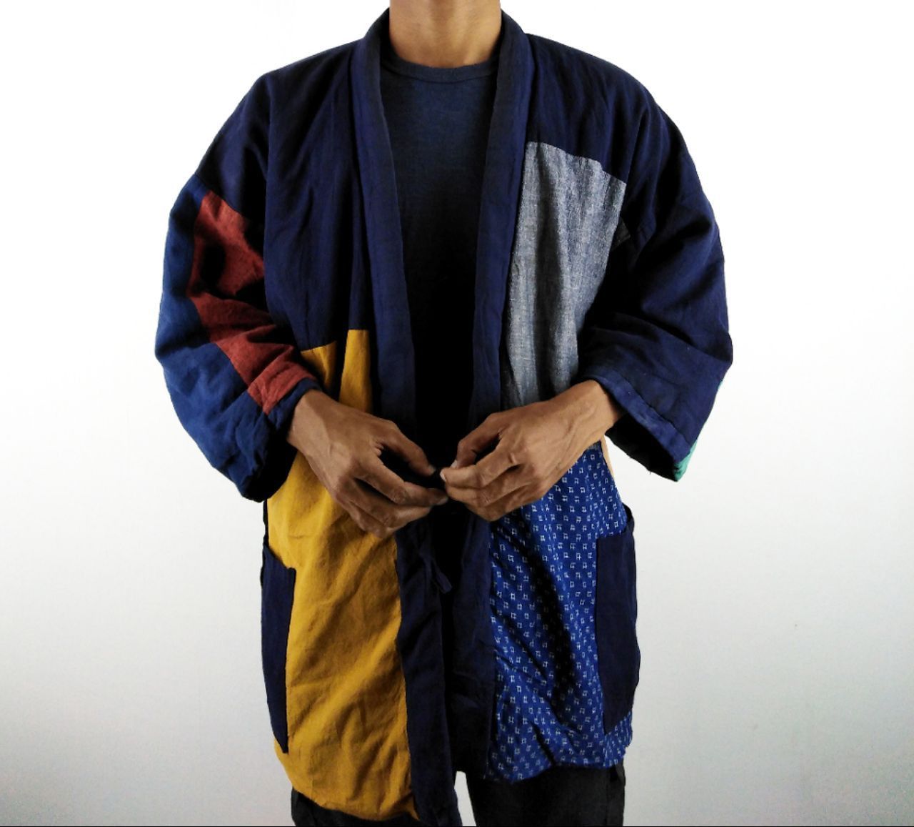 Japanese Brand Vintage Boro Patchwork Kimonos Inspired by Kapital Design Size US M / EU 48-50 / 2 - 2 Thumbnail