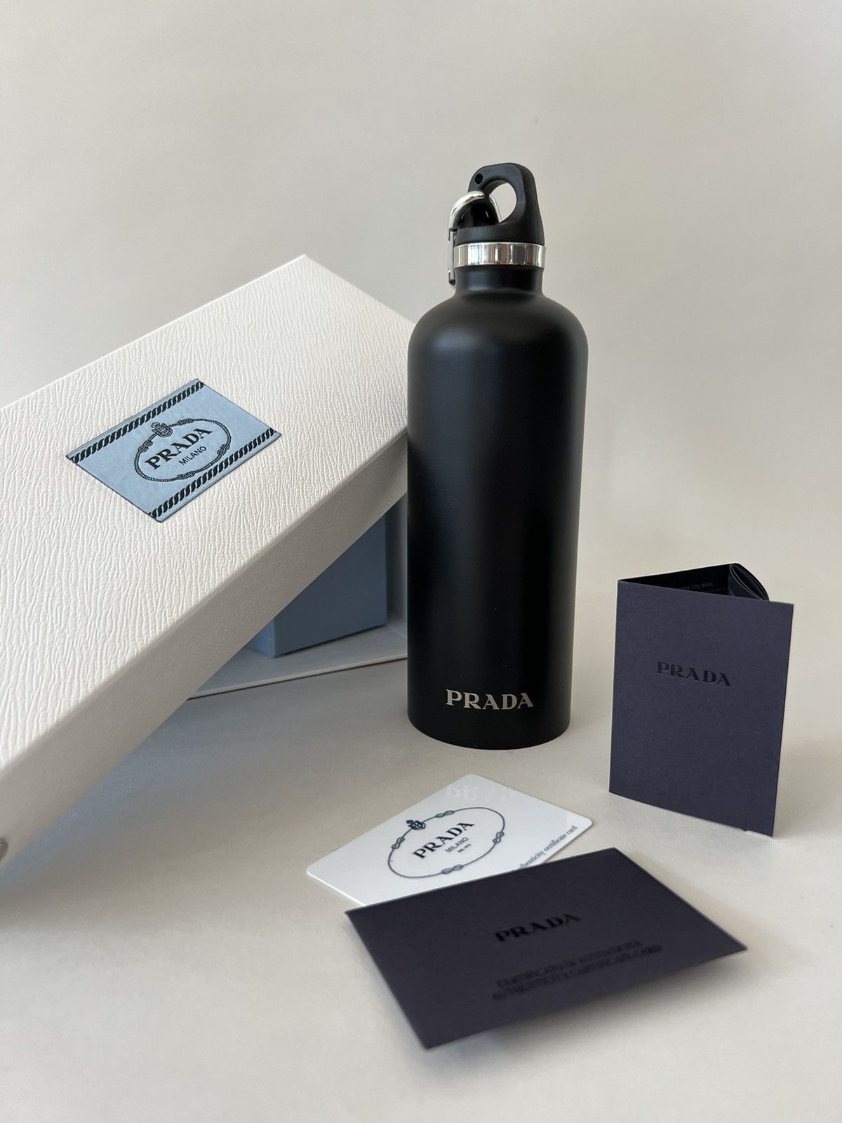 PRADA ステンレススチール水筒 シルバー Silver Stainless Steel