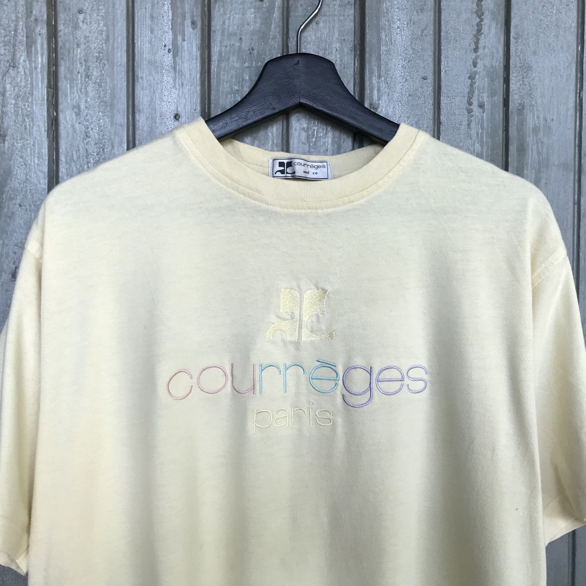 Courreges × Vintage ‼️VINTAGE COURREGES SPELLOUT TEES Size US L / EU 52-54 / 3 - 3 Thumbnail