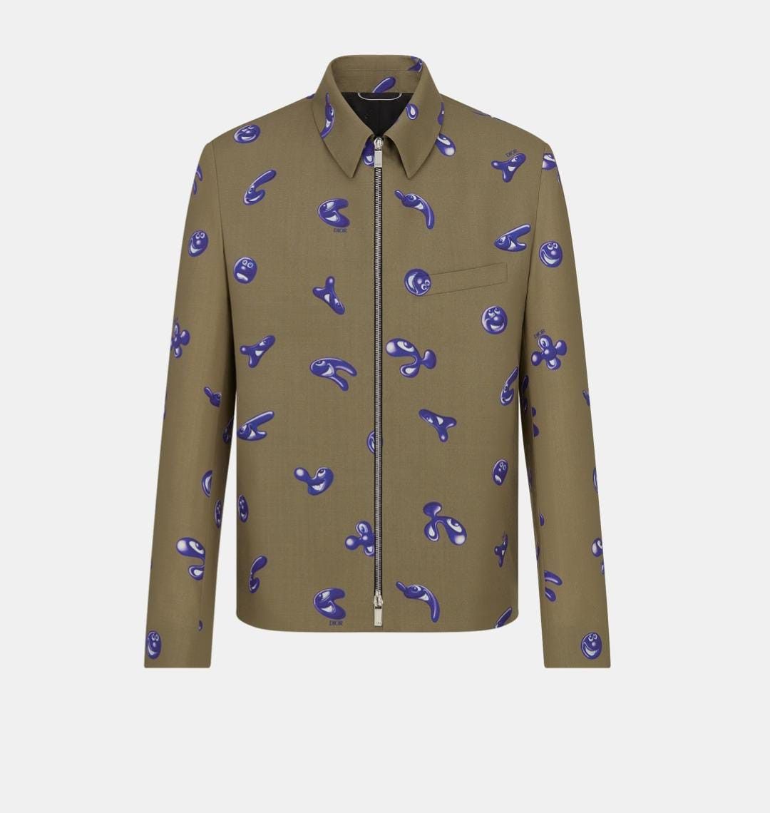 Dior Dior and Kenny Scharf Zipper Jacket Beige Technical Wool Size US S / EU 44-46 / 1 - 1 Thumbnail