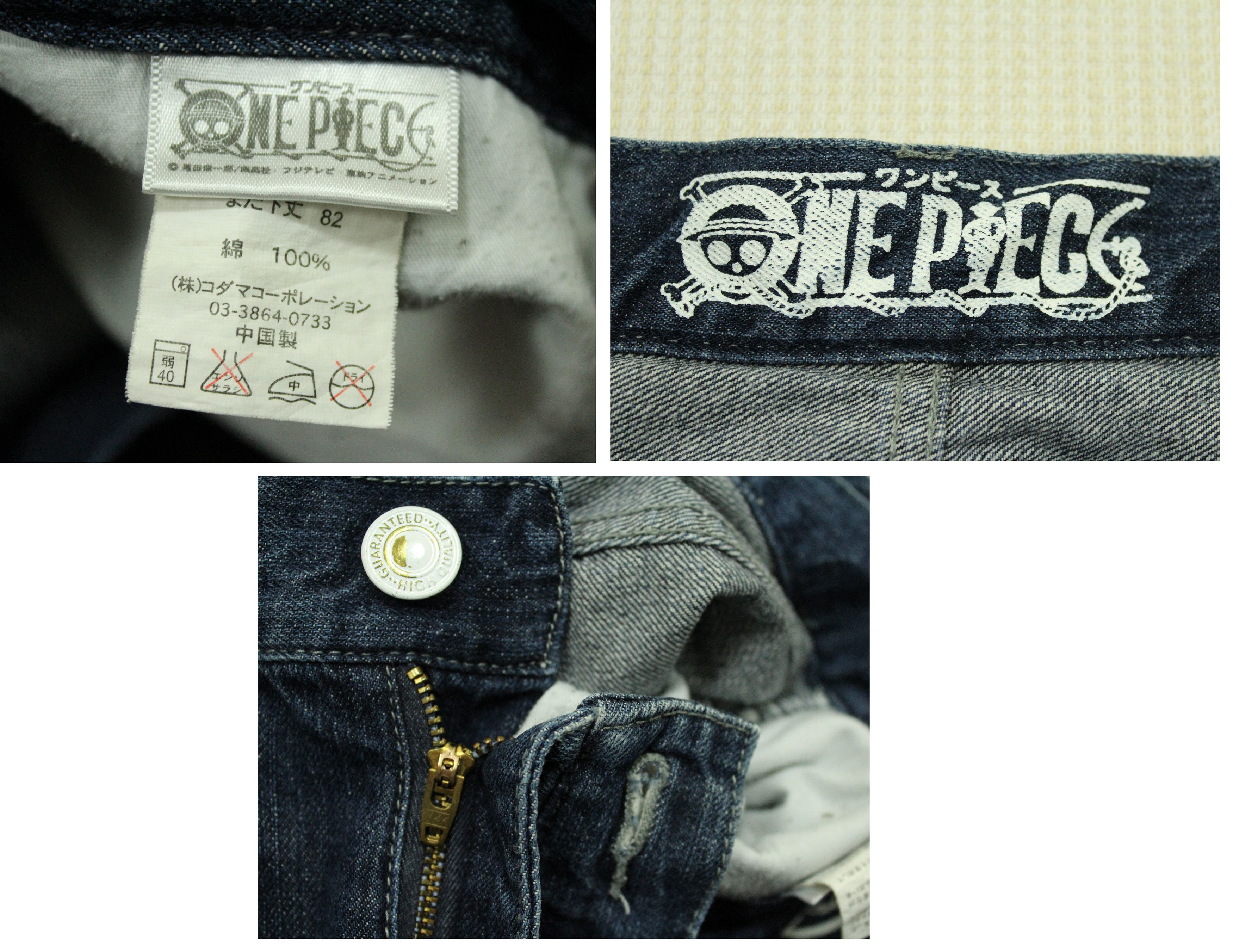 Japanese Brand ONE PIECE Denim Pants Jeans Print Anime Pants Size US 34 / EU 50 - 9 Thumbnail