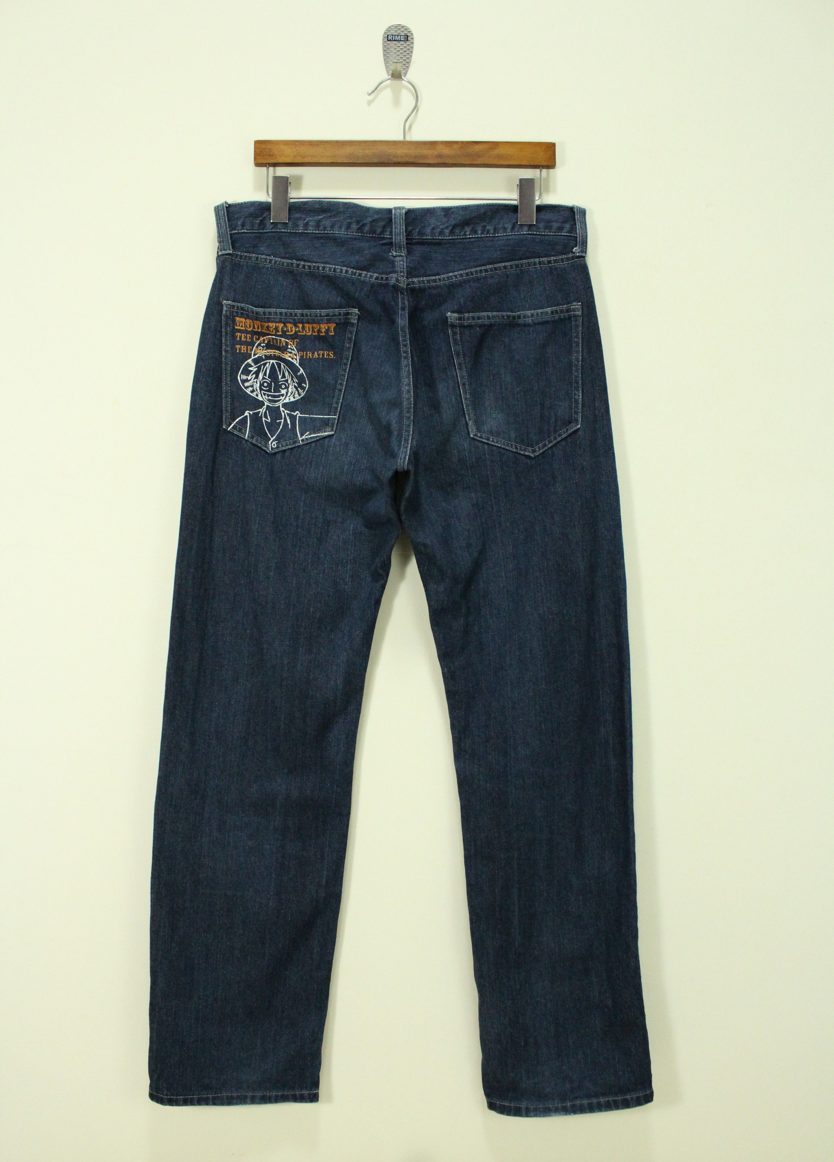 Japanese Brand ONE PIECE Denim Pants Jeans Print Anime Pants Size US 34 / EU 50 - 3 Thumbnail