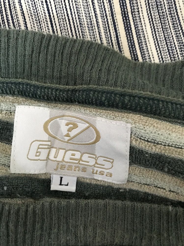 Guess × Vintage Vintage 90s Guess Jeans USA Striped Toweling tee shirt Size US L / EU 52-54 / 3 - 6 Thumbnail