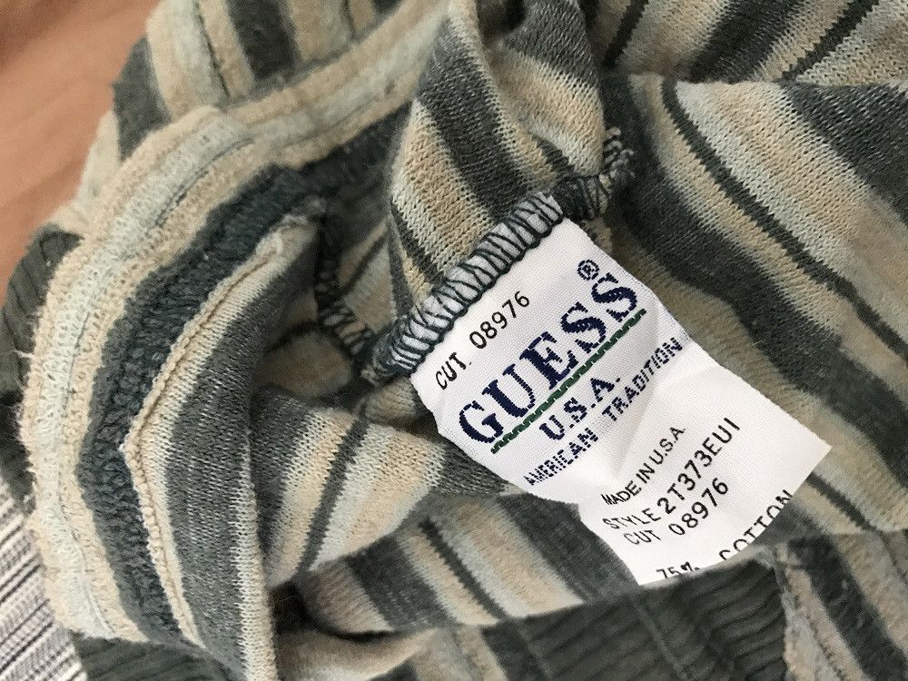 Guess × Vintage Vintage 90s Guess Jeans USA Striped Toweling tee shirt Size US L / EU 52-54 / 3 - 7 Thumbnail