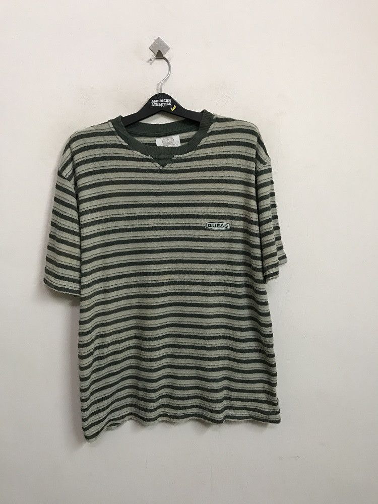 Guess × Vintage Vintage 90s Guess Jeans USA Striped Toweling tee shirt Size US L / EU 52-54 / 3 - 2 Thumbnail
