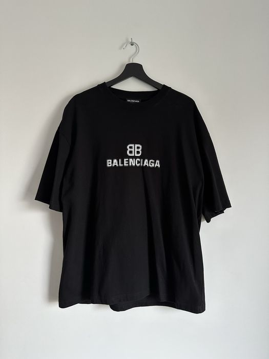 Balenciaga Pixel balenciaga logo tee | Grailed