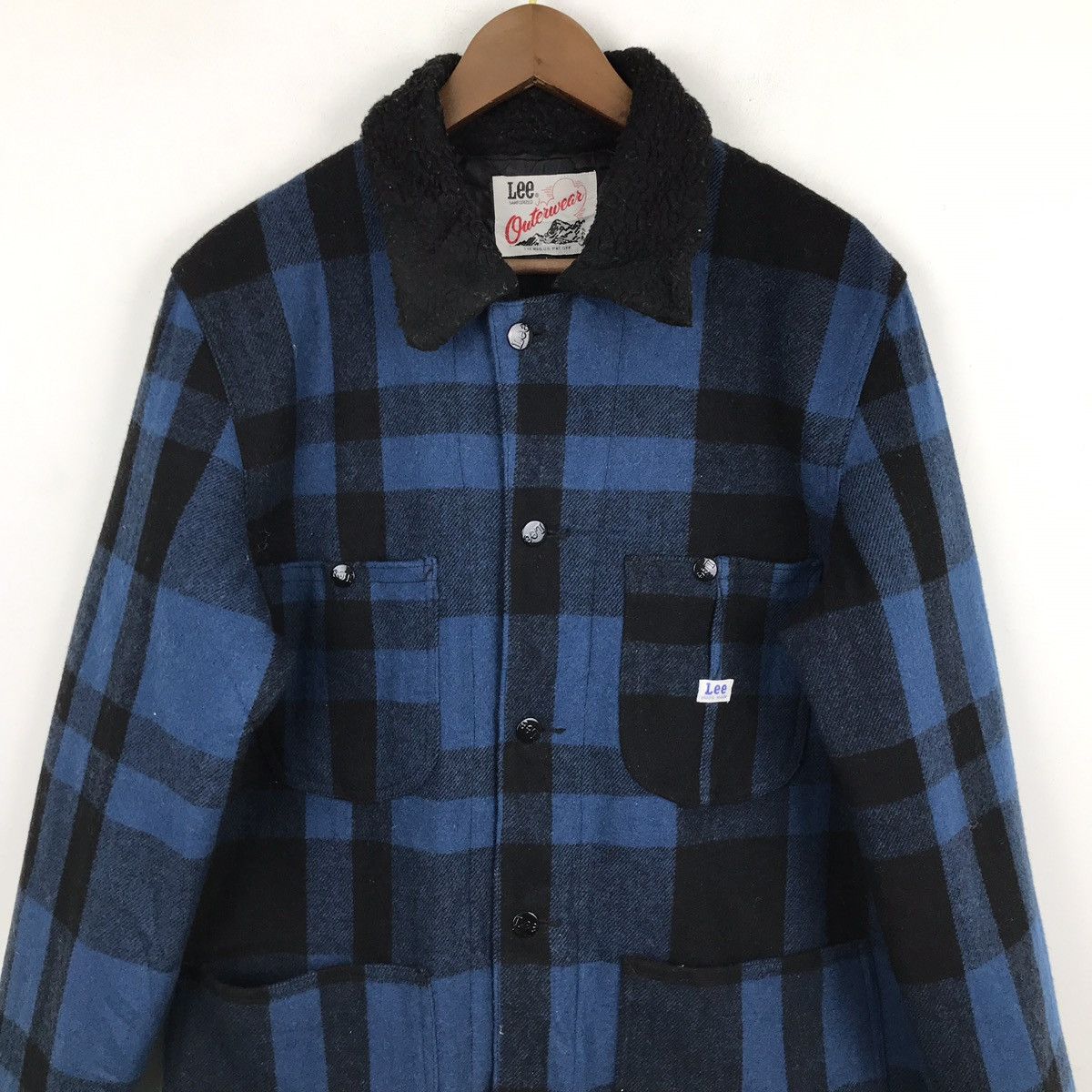 Lee × Vintage Vintage Lee Workwear Checkered Union made 100%wool Jacket Size US M / EU 48-50 / 2 - 2 Thumbnail