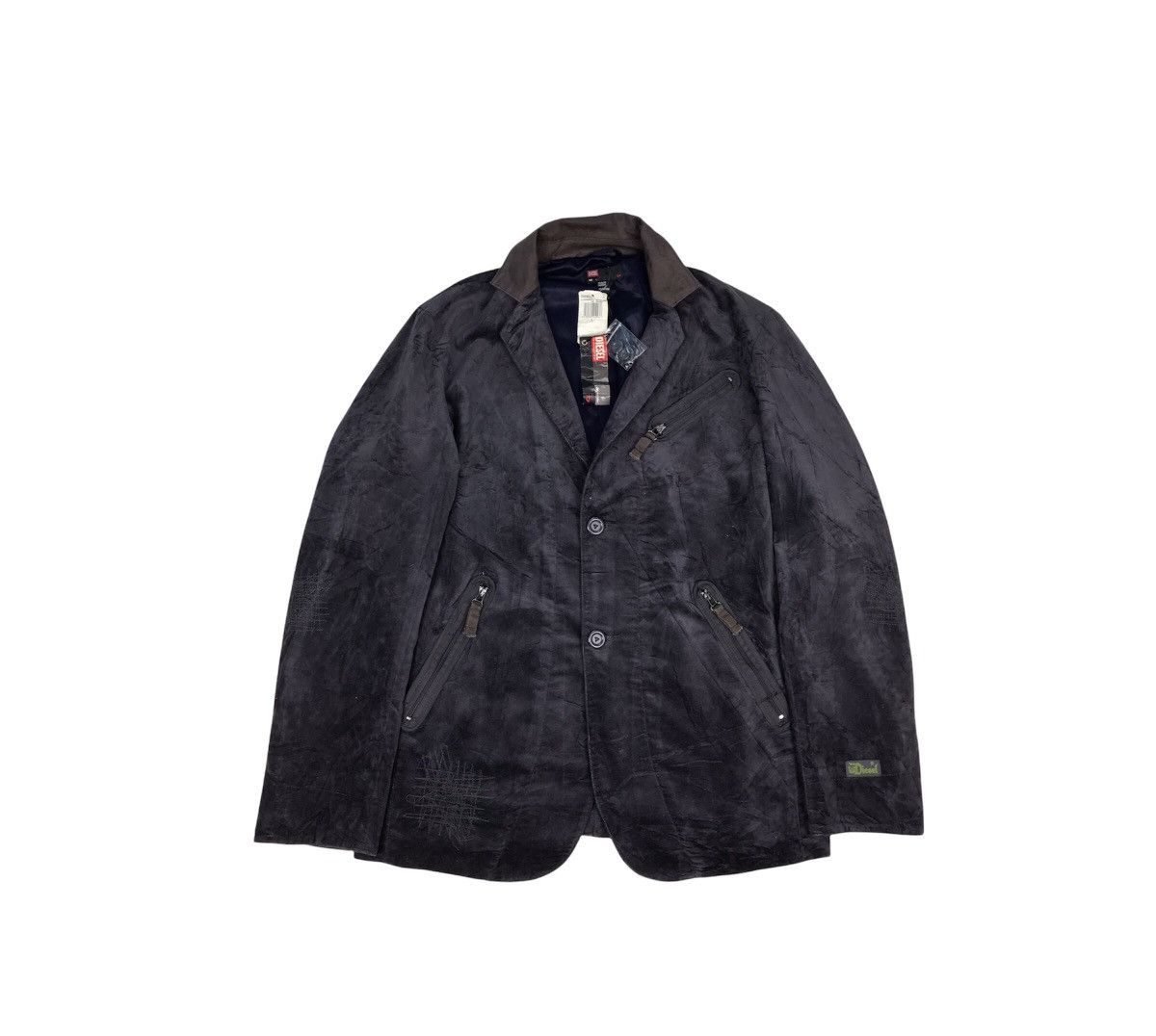 Diesel × Vintage Vintage y2k Diesel Dead-stock Distressed Design Coat Jacket Size US L / EU 52-54 / 3 - 1 Thumbnail
