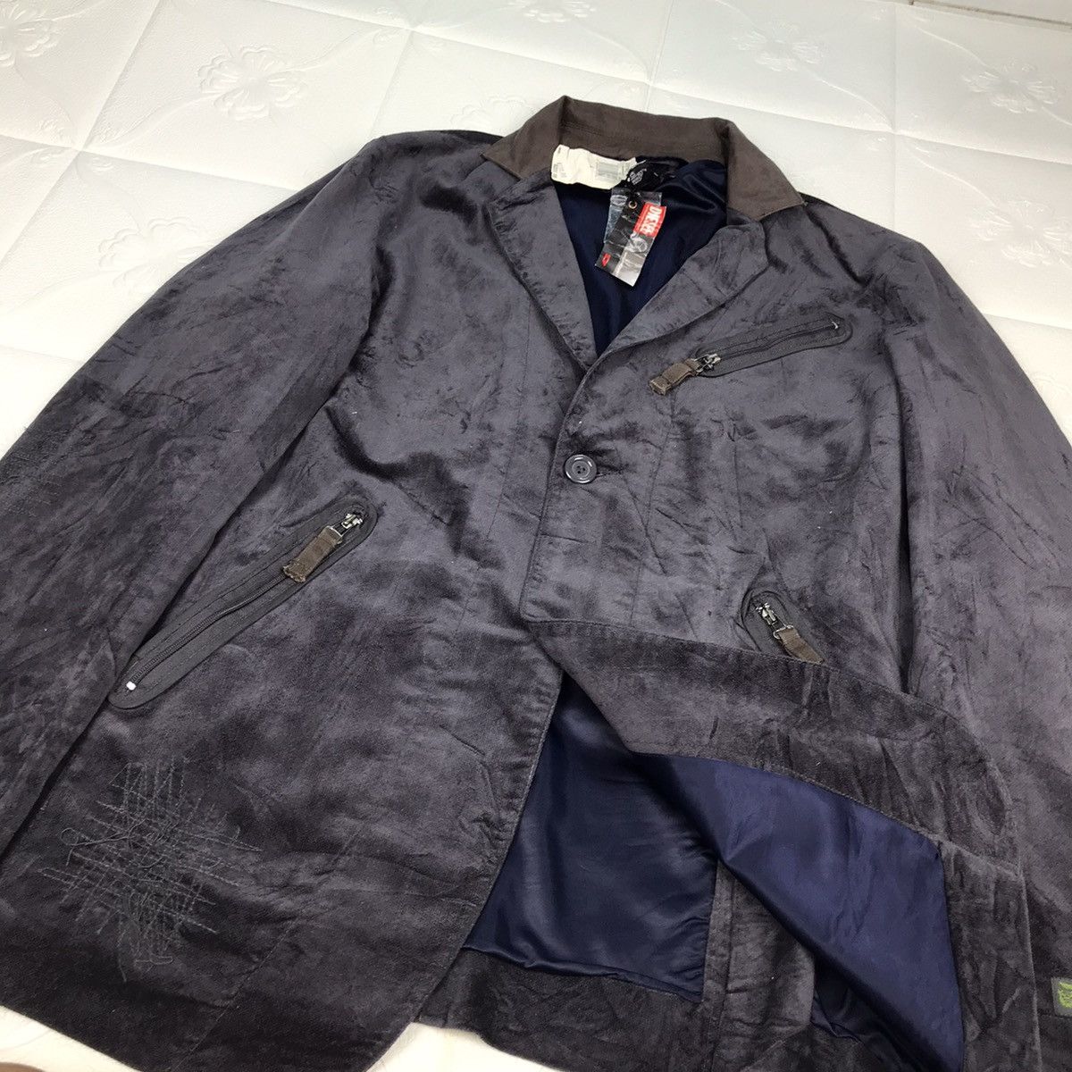 Diesel × Vintage Vintage y2k Diesel Dead-stock Distressed Design Coat Jacket Size US L / EU 52-54 / 3 - 12 Thumbnail