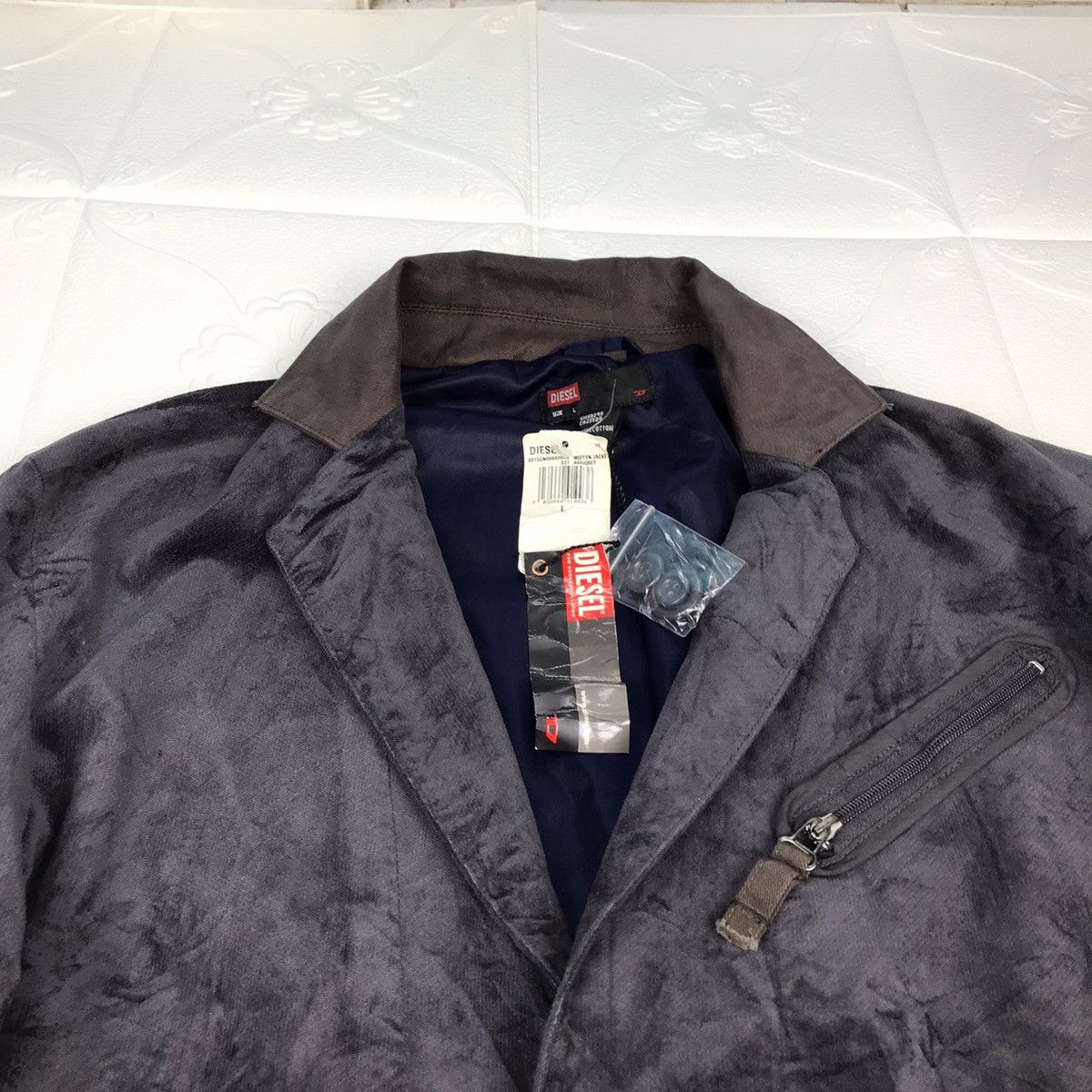 Diesel × Vintage Vintage y2k Diesel Dead-stock Distressed Design Coat Jacket Size US L / EU 52-54 / 3 - 7 Thumbnail