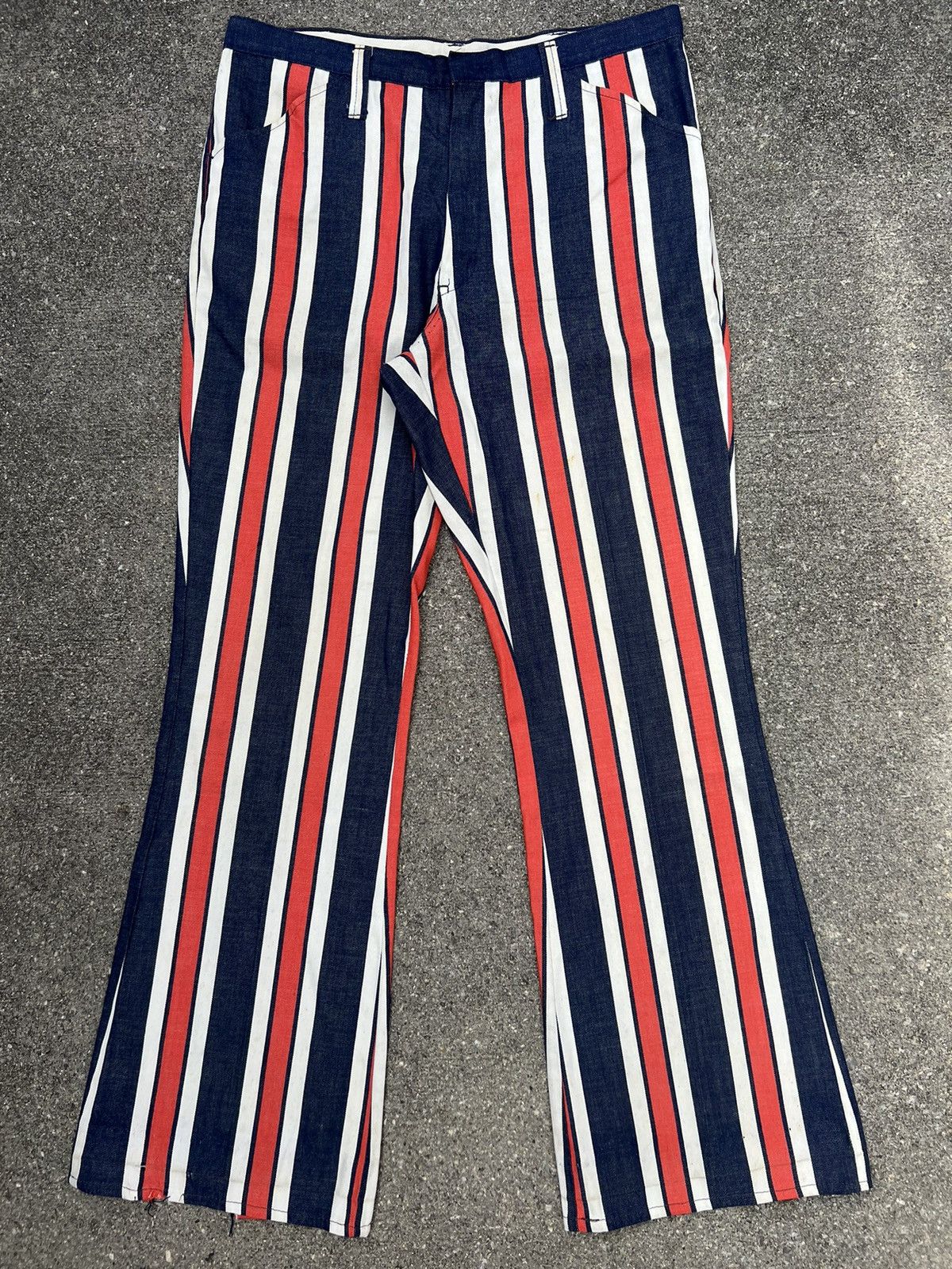 Vintage Vintage 60s 70s HONDO Border Striped Flare Pant Size US 32 / EU 48 - 1 Thumbnail