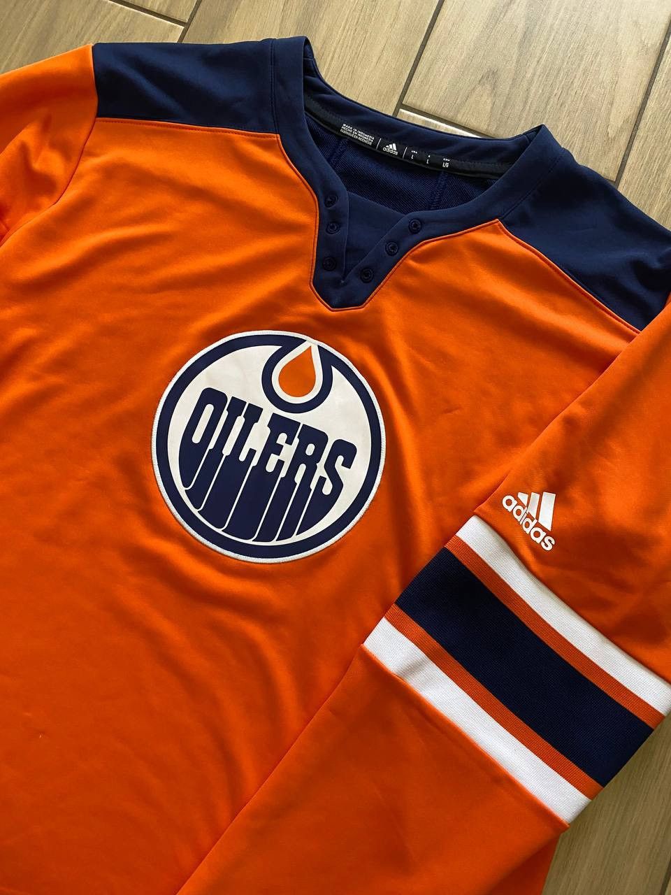 Men's Edmonton Oilers adidas Orange Home Pro Jersey
