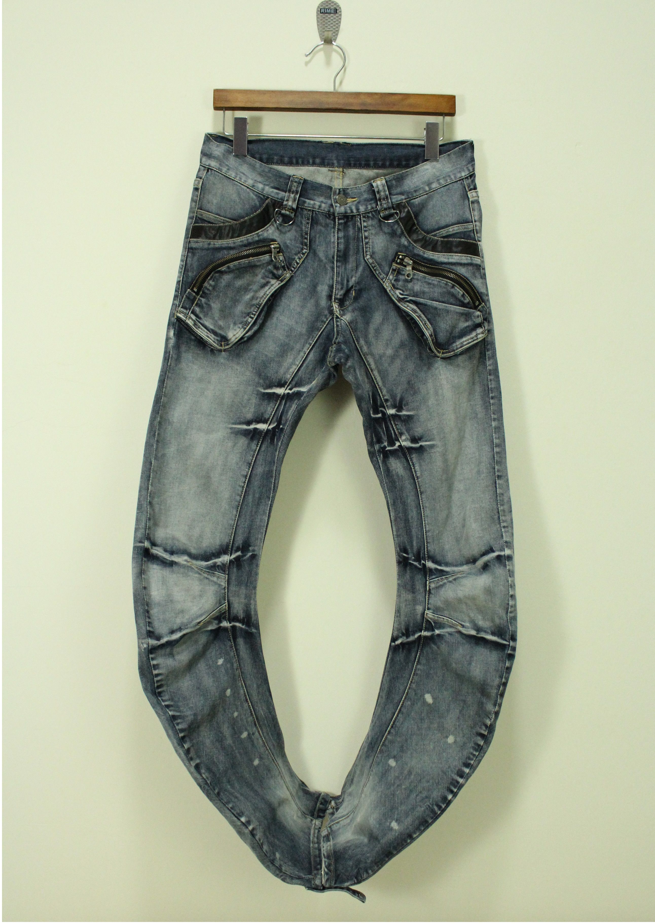 Japanese Brand PPFM Denim Distressed Style Denim Washed LGB Tornado Mart Size US 31 - 3 Thumbnail