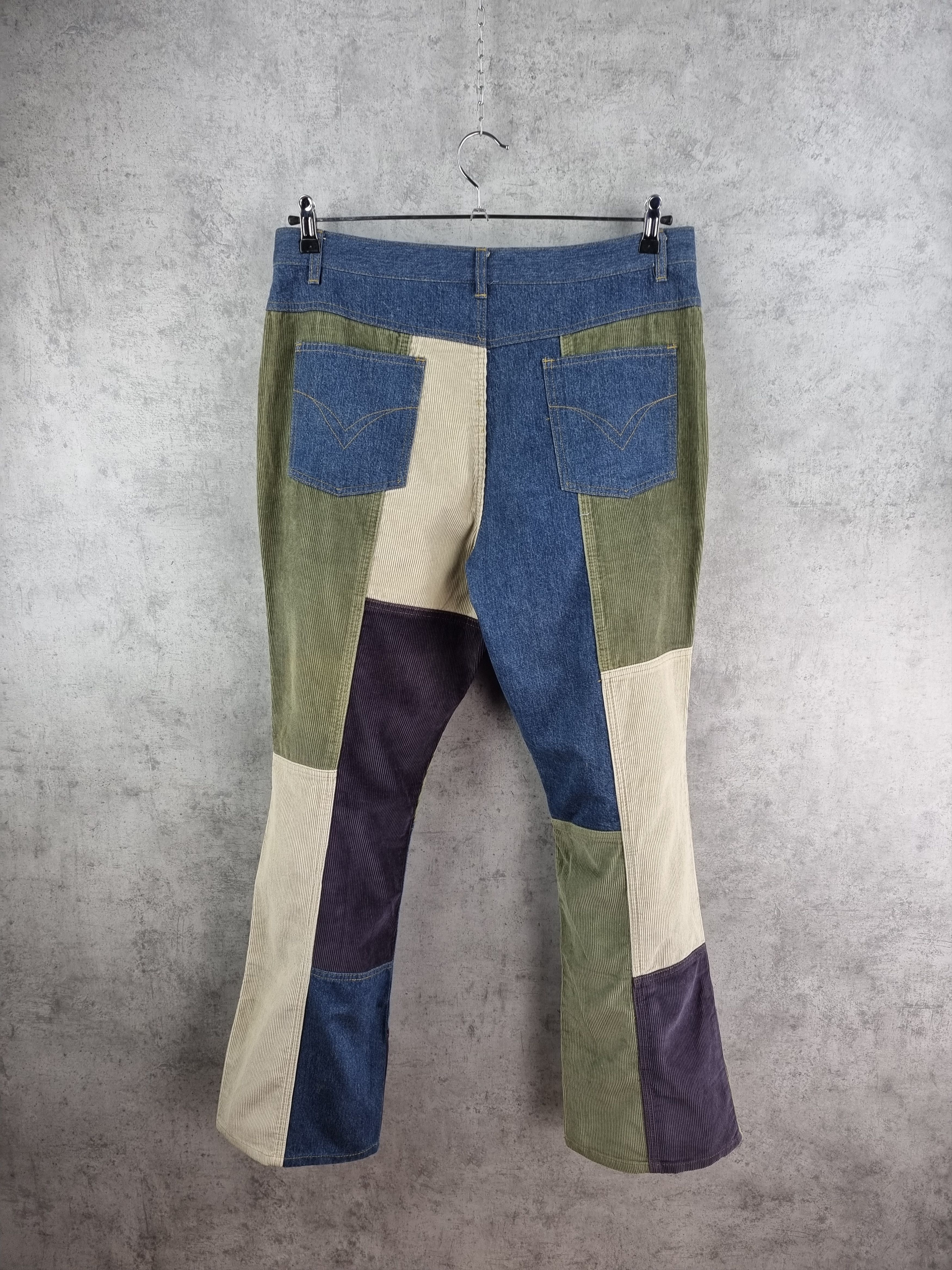 90s Patchwork Corduroy Flared Cowboy Pant