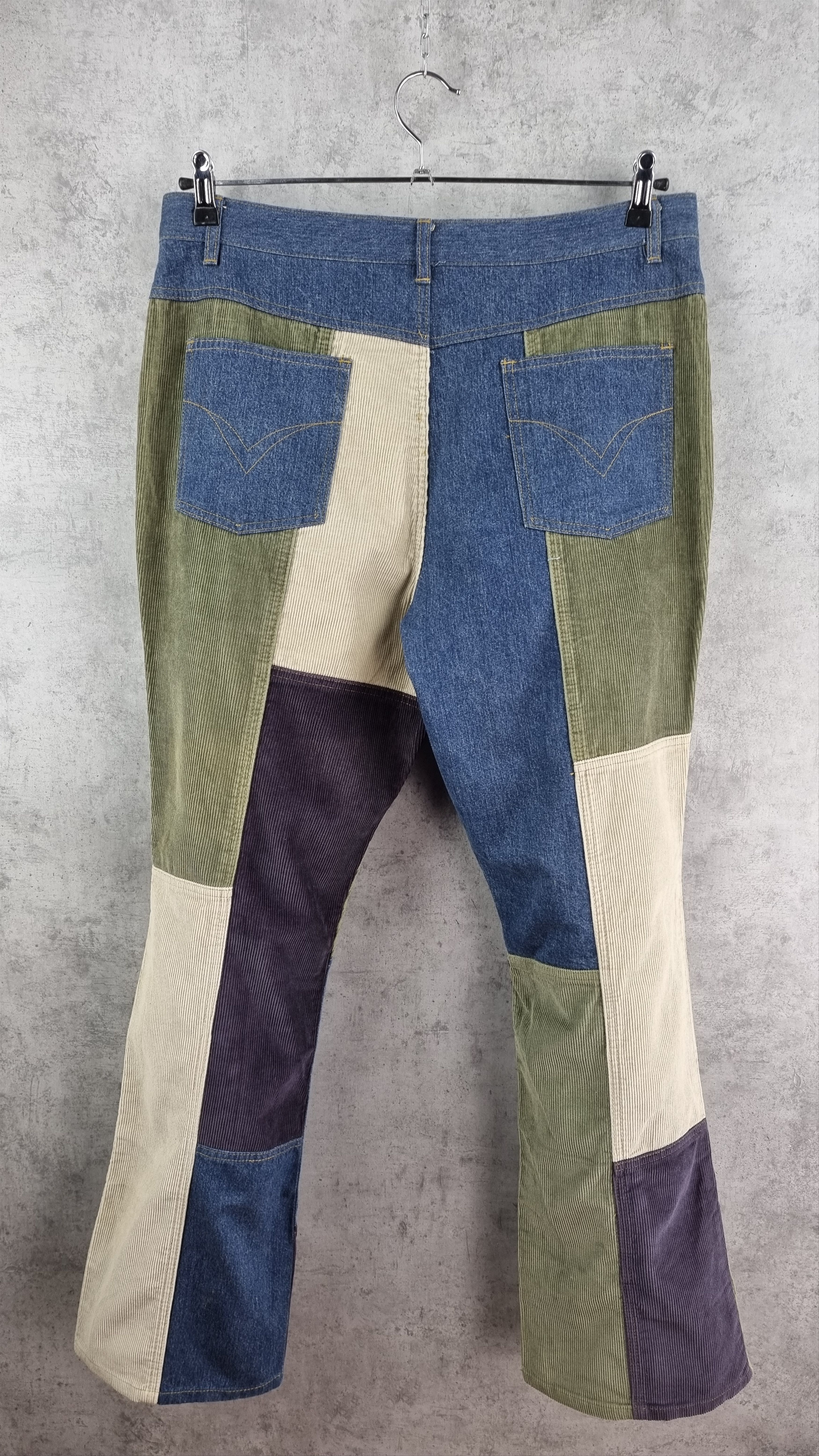 90s Patchwork Corduroy Flared Cowboy Pant