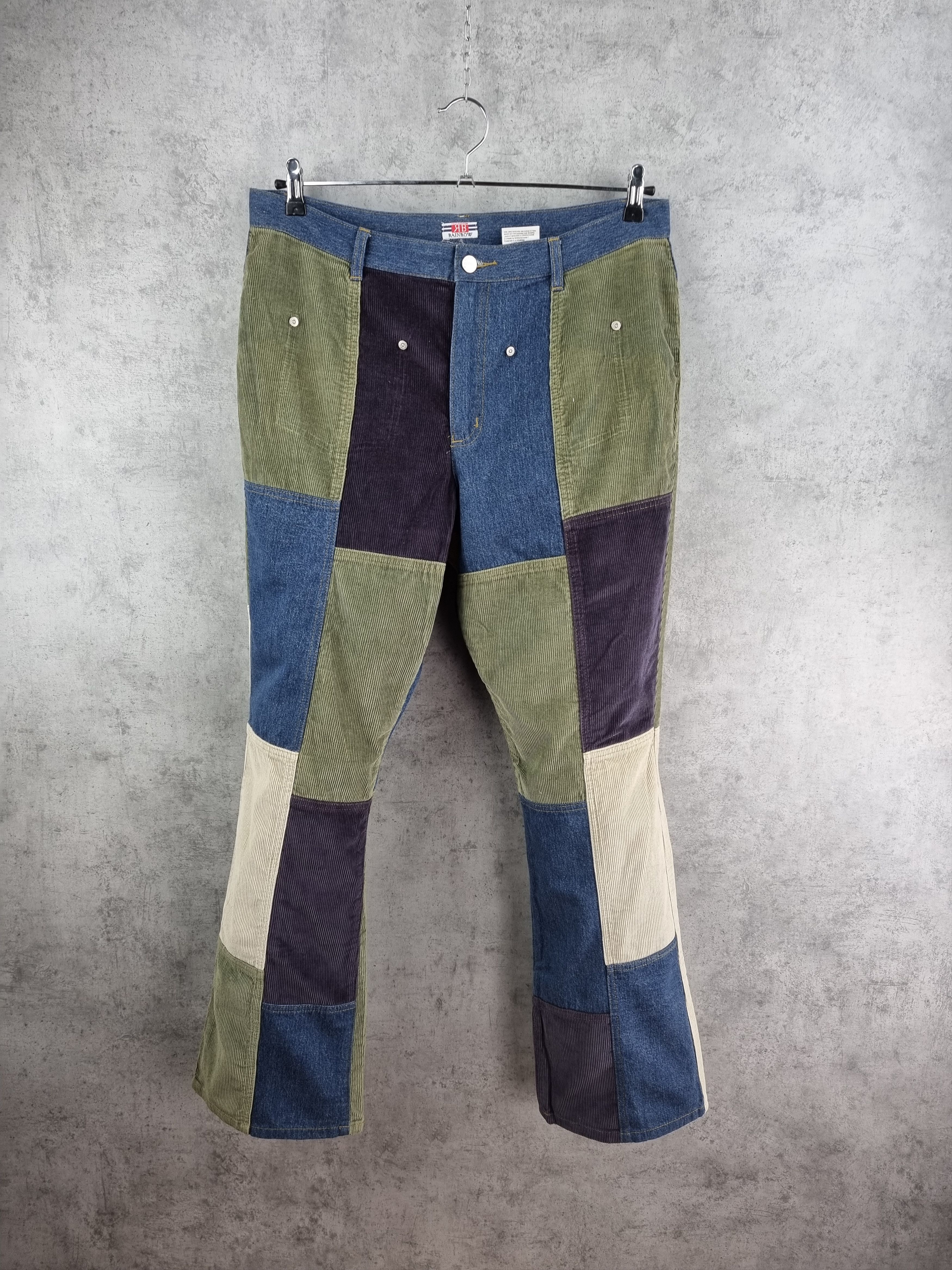 90s Patchwork Corduroy Flared Cowboy Pant