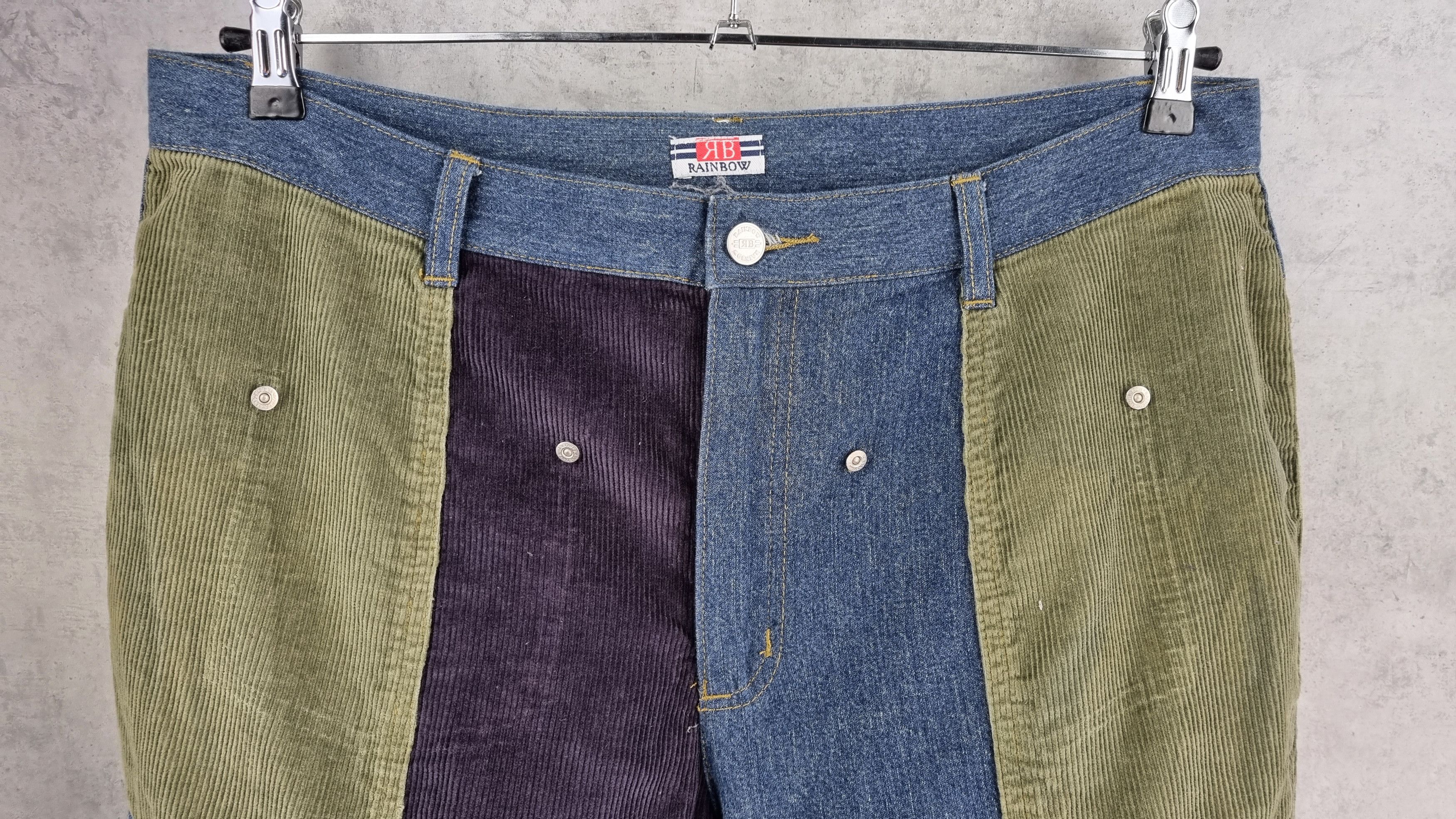90s Patchwork Corduroy Flared Cowboy Pant