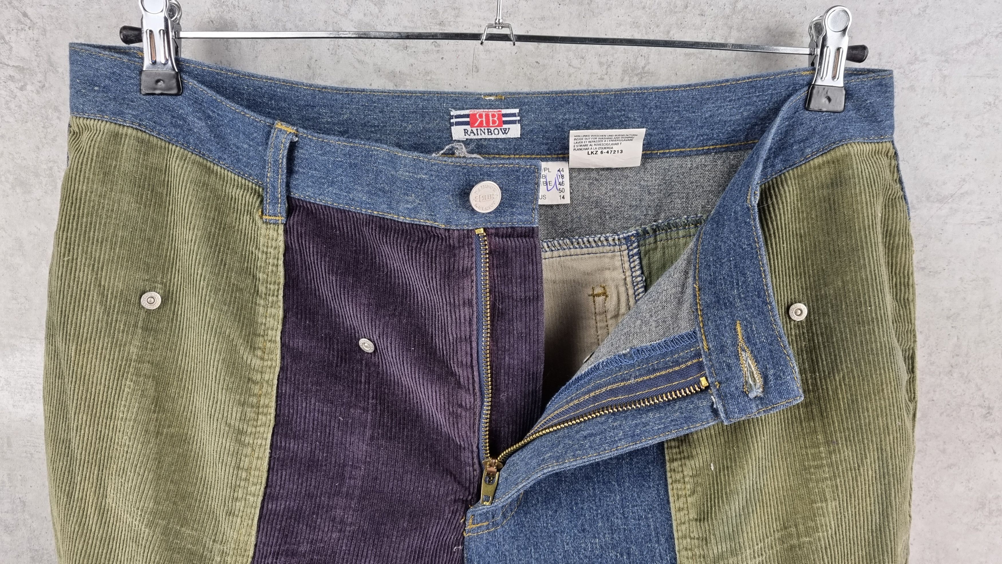 90s Patchwork Corduroy Flared Cowboy Pant