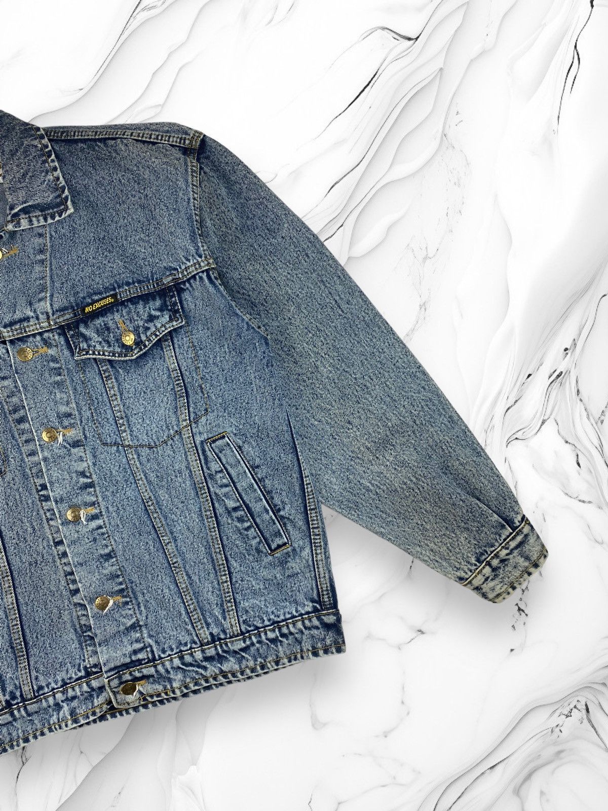 Other Mens Vintage No Excuses Cuses Denim Jacket Size L Size US L / EU 52-54 / 3 - 3 Thumbnail