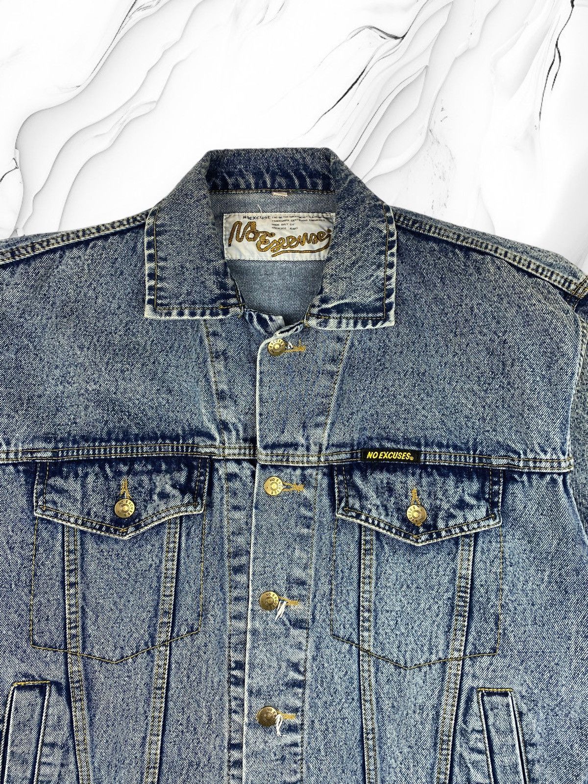 Other Mens Vintage No Excuses Cuses Denim Jacket Size L Size US L / EU 52-54 / 3 - 4 Thumbnail