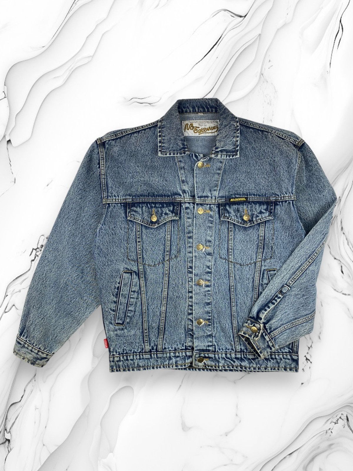 Other Mens Vintage No Excuses Cuses Denim Jacket Size L Size US L / EU 52-54 / 3 - 1 Thumbnail