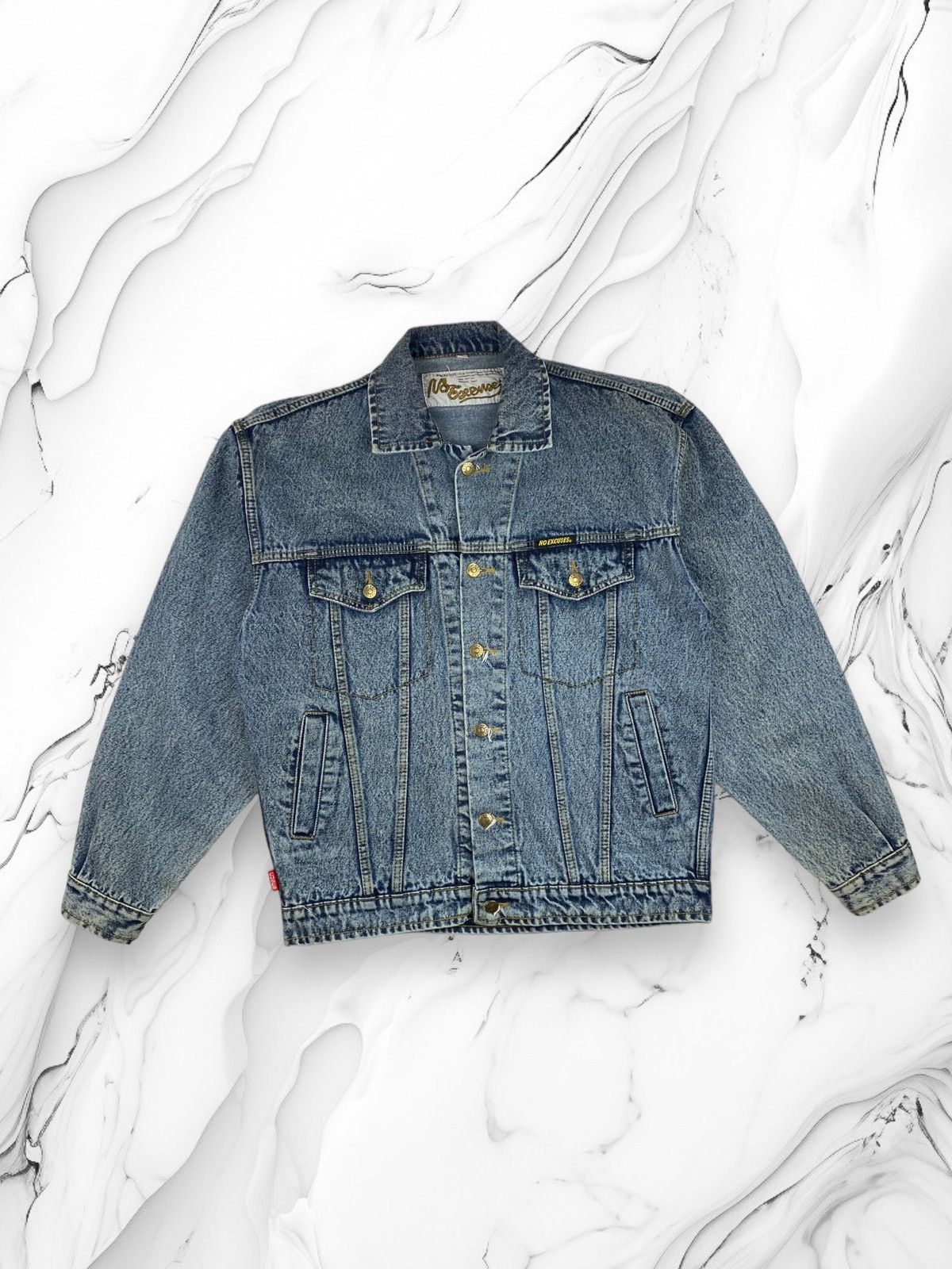 Other Mens Vintage No Excuses Cuses Denim Jacket Size L Size US L / EU 52-54 / 3 - 2 Thumbnail