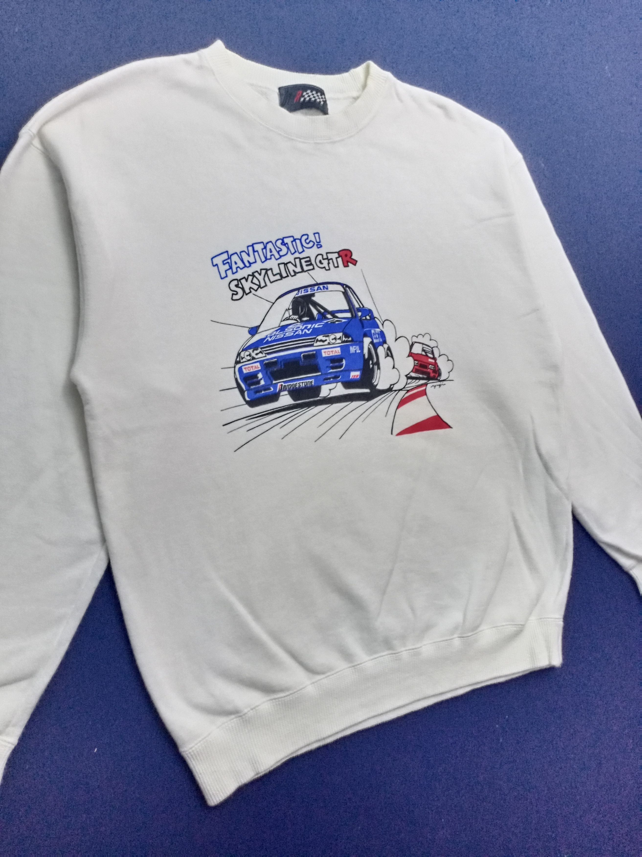 Gear for Sports × Sports Specialties MegaRare Vtg Nissan Skyline GTR Parody Fantastic Sweatshirt Size US L / EU 52-54 / 3 - 3 Thumbnail