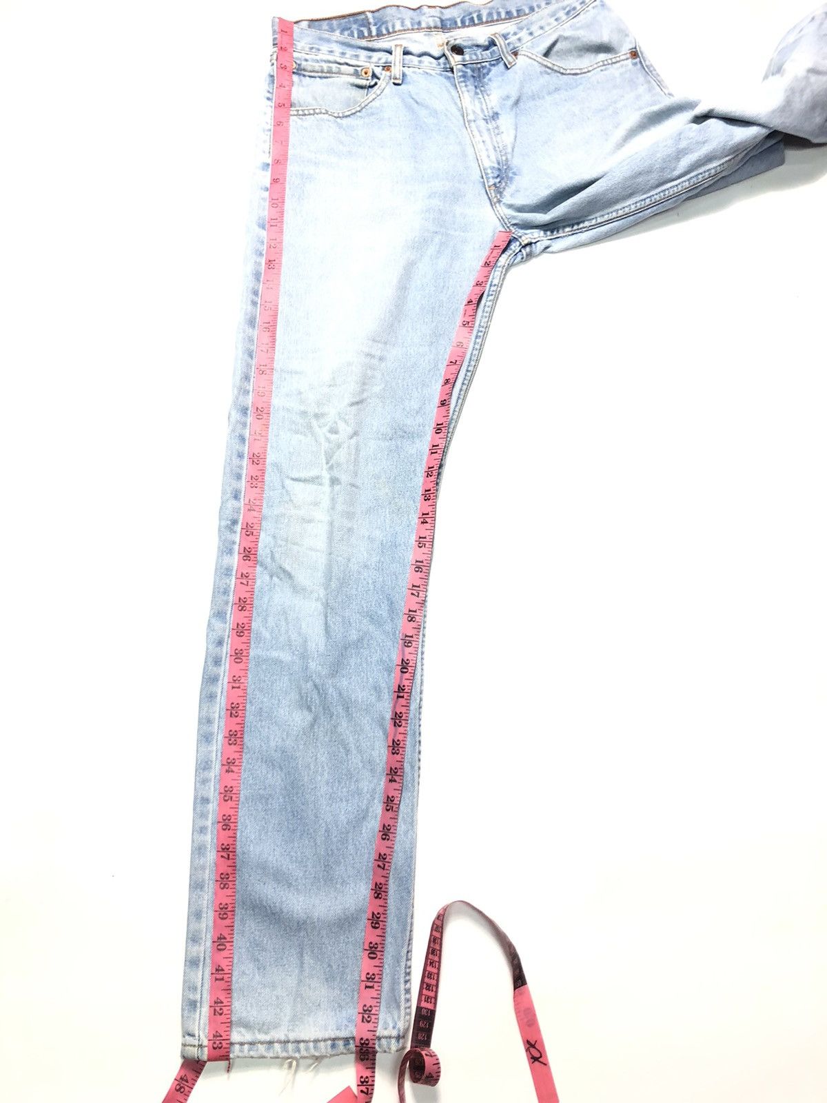 Levi's Vintage Clothing × Vintage VINTAGE LEVIS 521 LIGHT BLUE WASH DISTRESSED DENIM Size US 32 / EU 48 - 14 Thumbnail