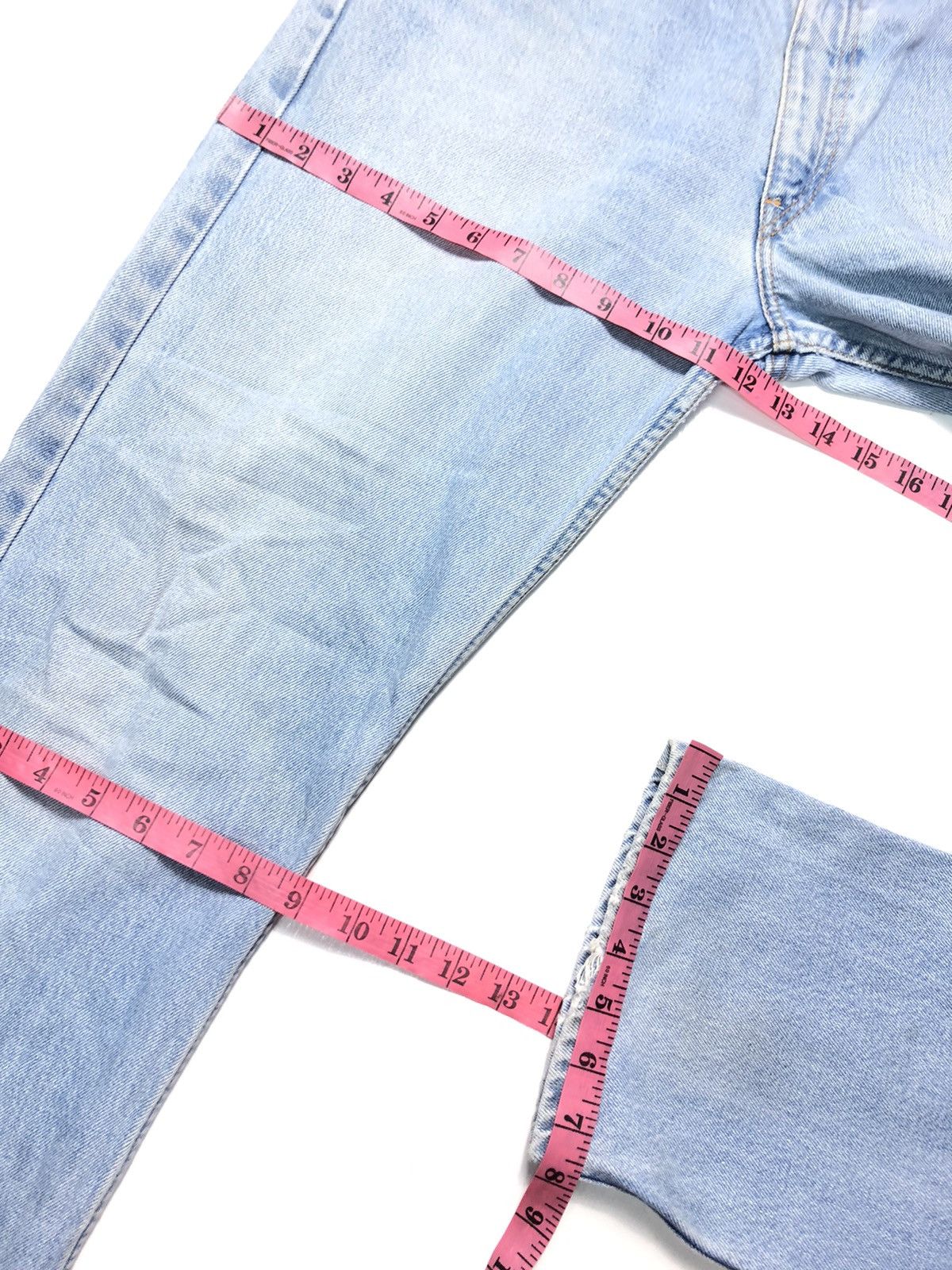 Levi's Vintage Clothing × Vintage VINTAGE LEVIS 521 LIGHT BLUE WASH DISTRESSED DENIM Size US 32 / EU 48 - 15 Thumbnail