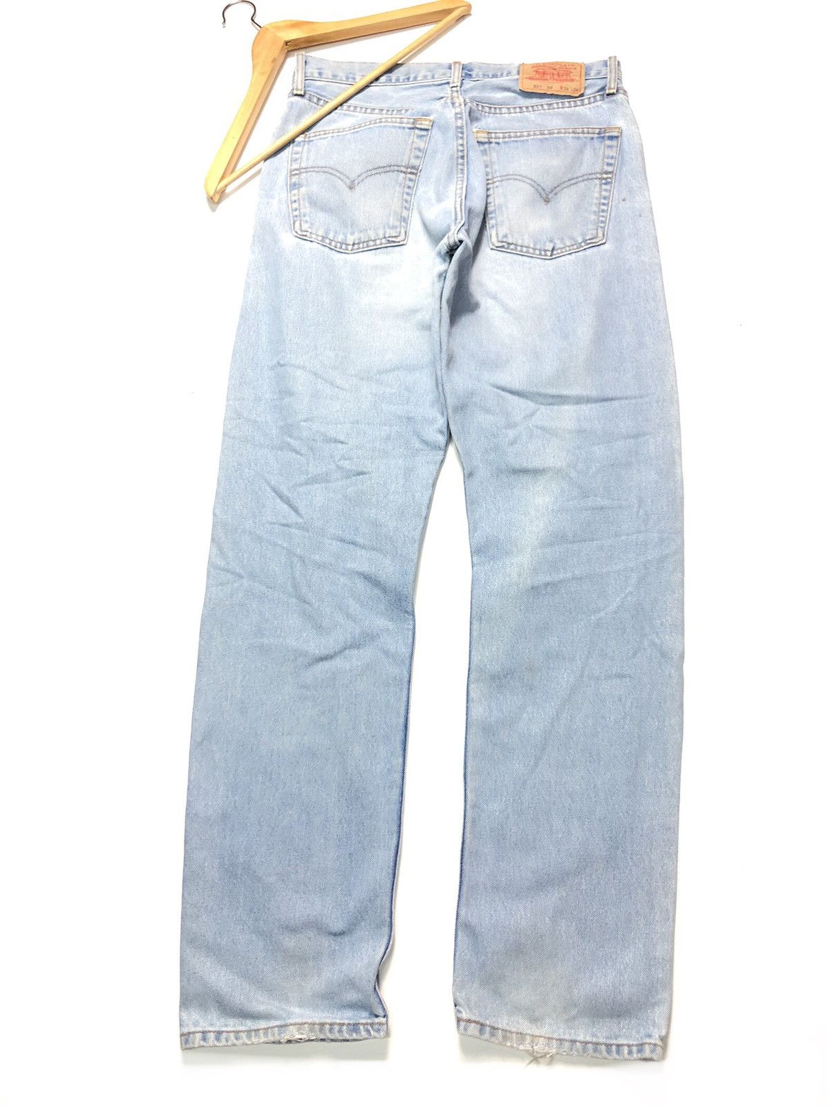 Levi's Vintage Clothing × Vintage VINTAGE LEVIS 521 LIGHT BLUE WASH DISTRESSED DENIM Size US 32 / EU 48 - 1 Thumbnail