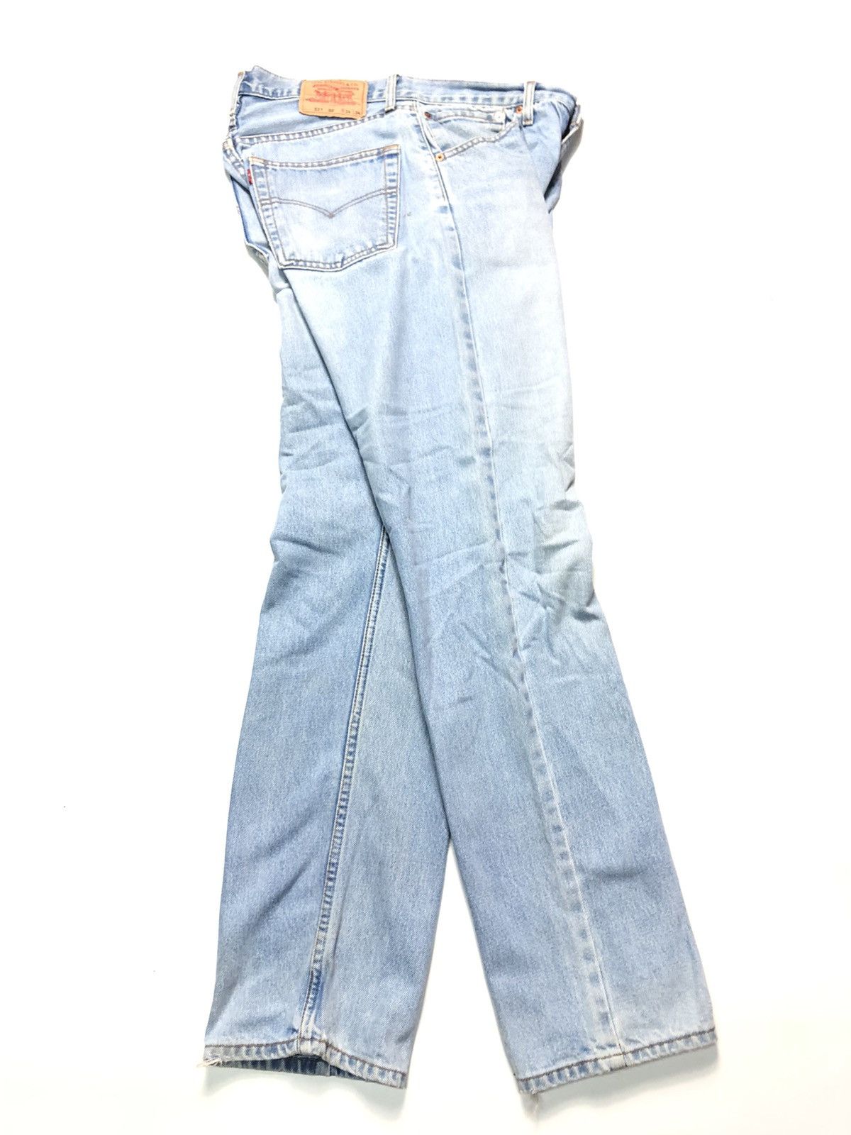 Levi's Vintage Clothing × Vintage VINTAGE LEVIS 521 LIGHT BLUE WASH DISTRESSED DENIM Size US 32 / EU 48 - 12 Thumbnail