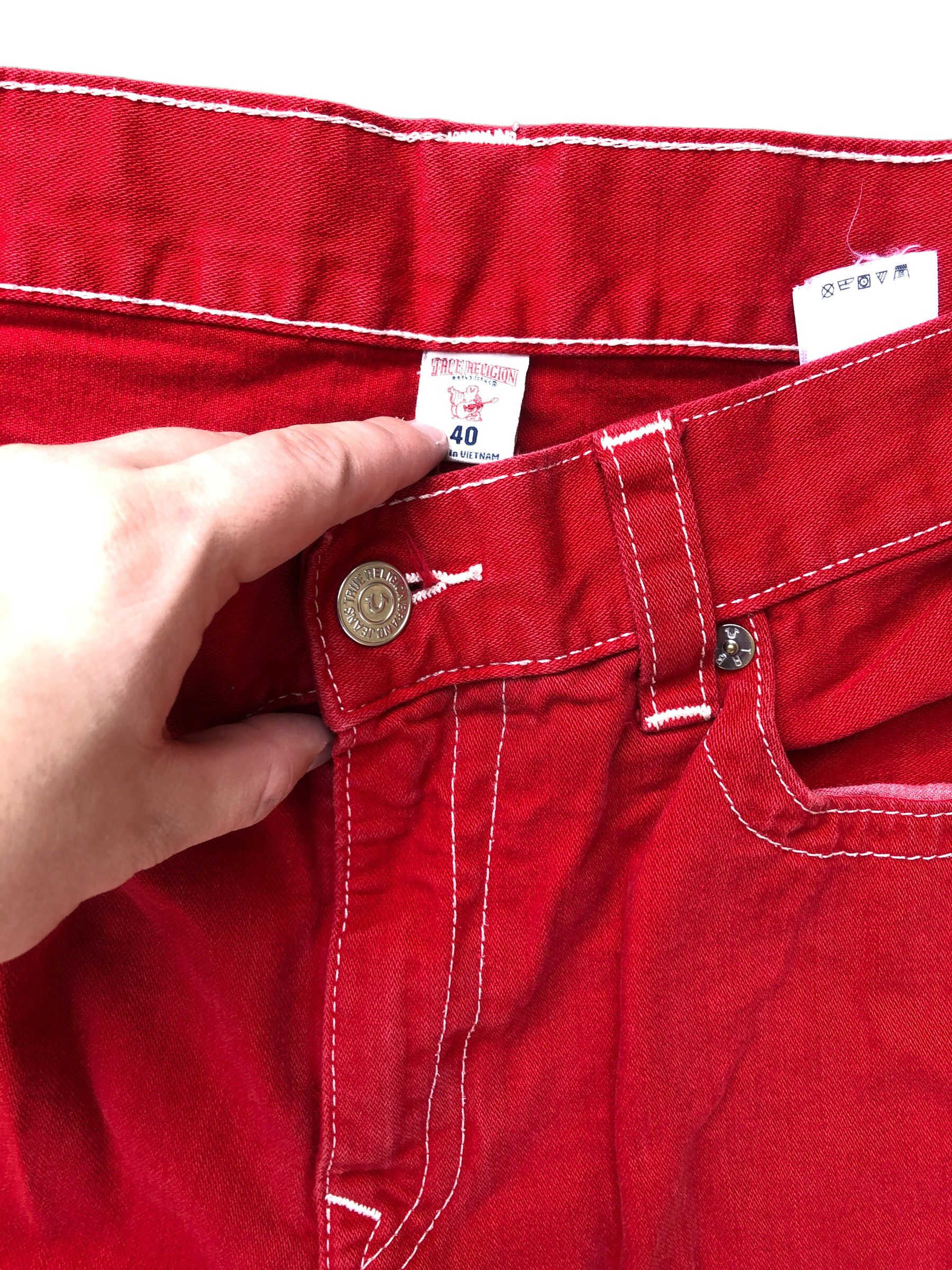 True Religion × Vintage Vintage True Religion Jeans Size 40 STRAIGHT FLAP T Red Size US 40 / EU 56 - 10 Thumbnail