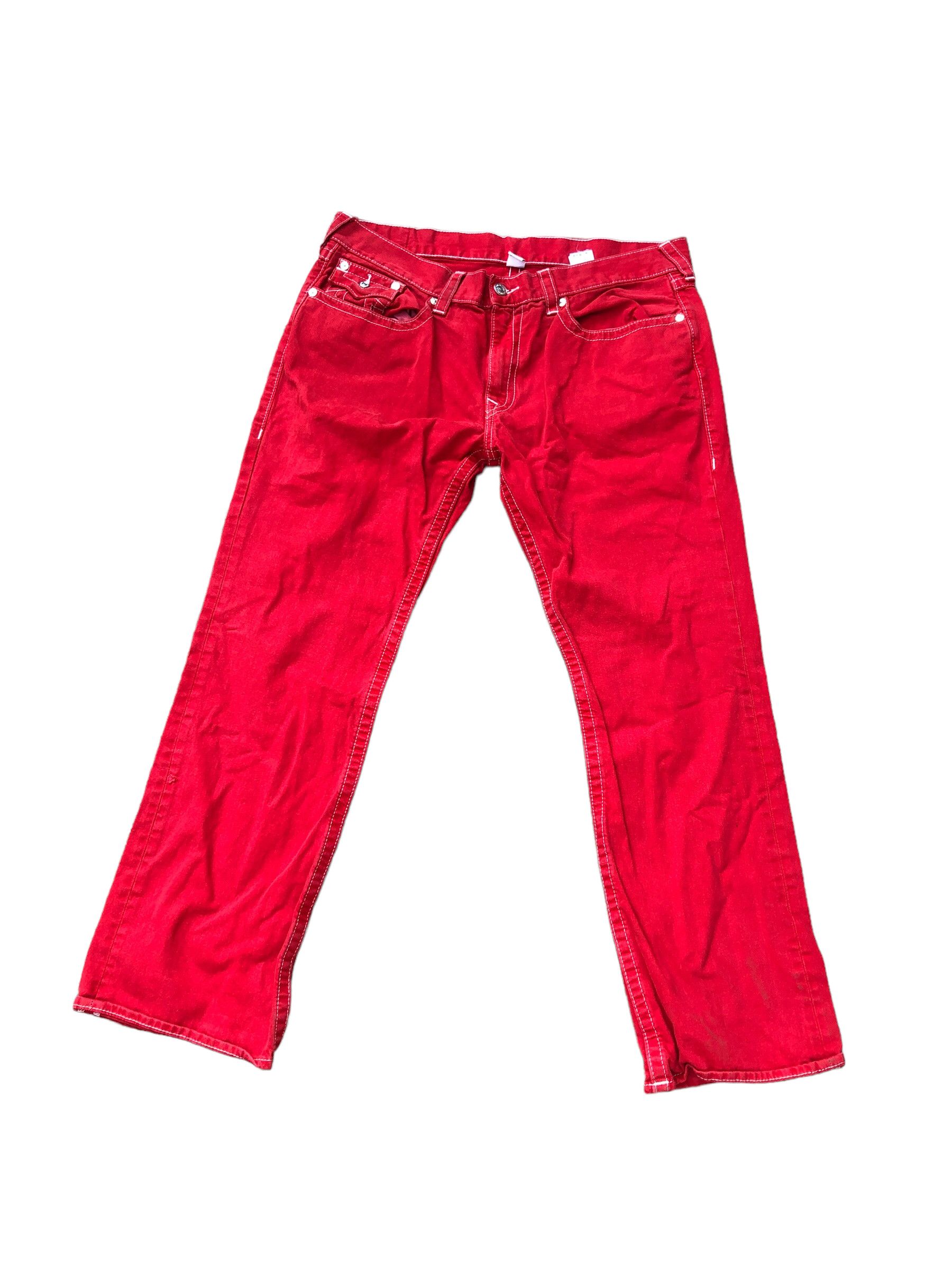 True Religion × Vintage Vintage True Religion Jeans Size 40 STRAIGHT FLAP T Red Size US 40 / EU 56 - 4 Thumbnail