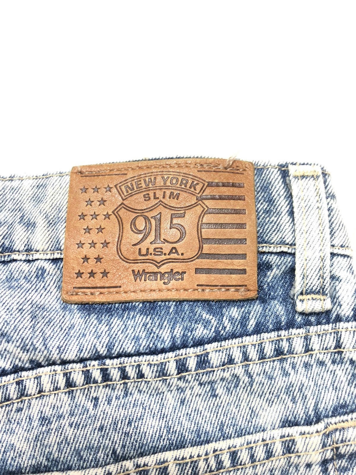 Vintage × Wrangler VINTAGE WRANGLER NY SLIM 915 USA STONE WASH DENIM Size US 28 / EU 44 - 4 Thumbnail