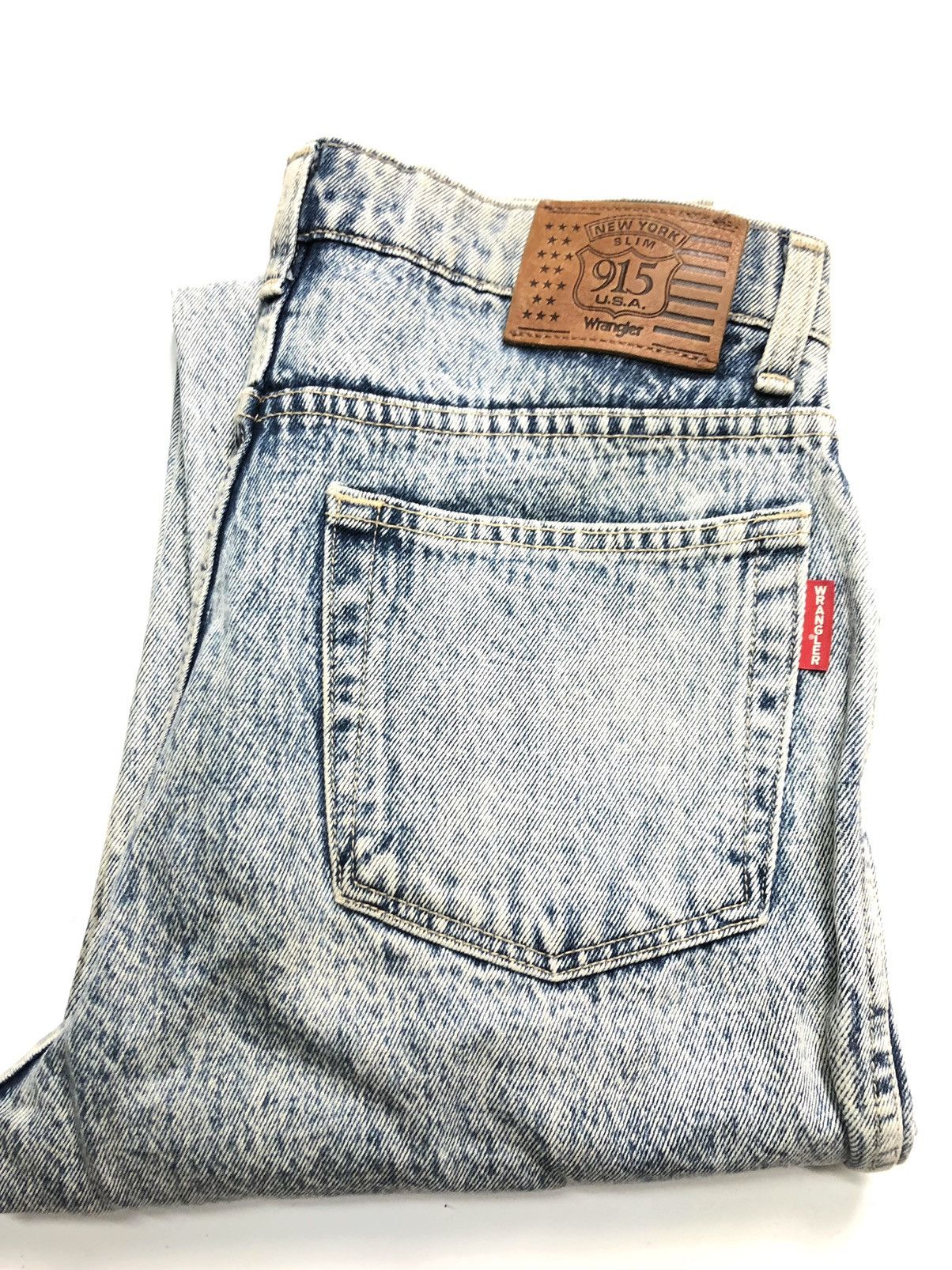 Vintage × Wrangler VINTAGE WRANGLER NY SLIM 915 USA STONE WASH DENIM Size US 28 / EU 44 - 16 Thumbnail