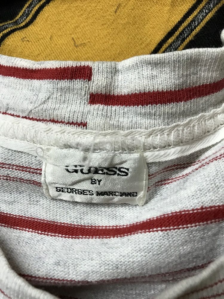 Guess × Vintage Vtg 90s Guess Jeans U.S.A. Embroidered Striped tee Size US S / EU 44-46 / 1 - 6 Thumbnail