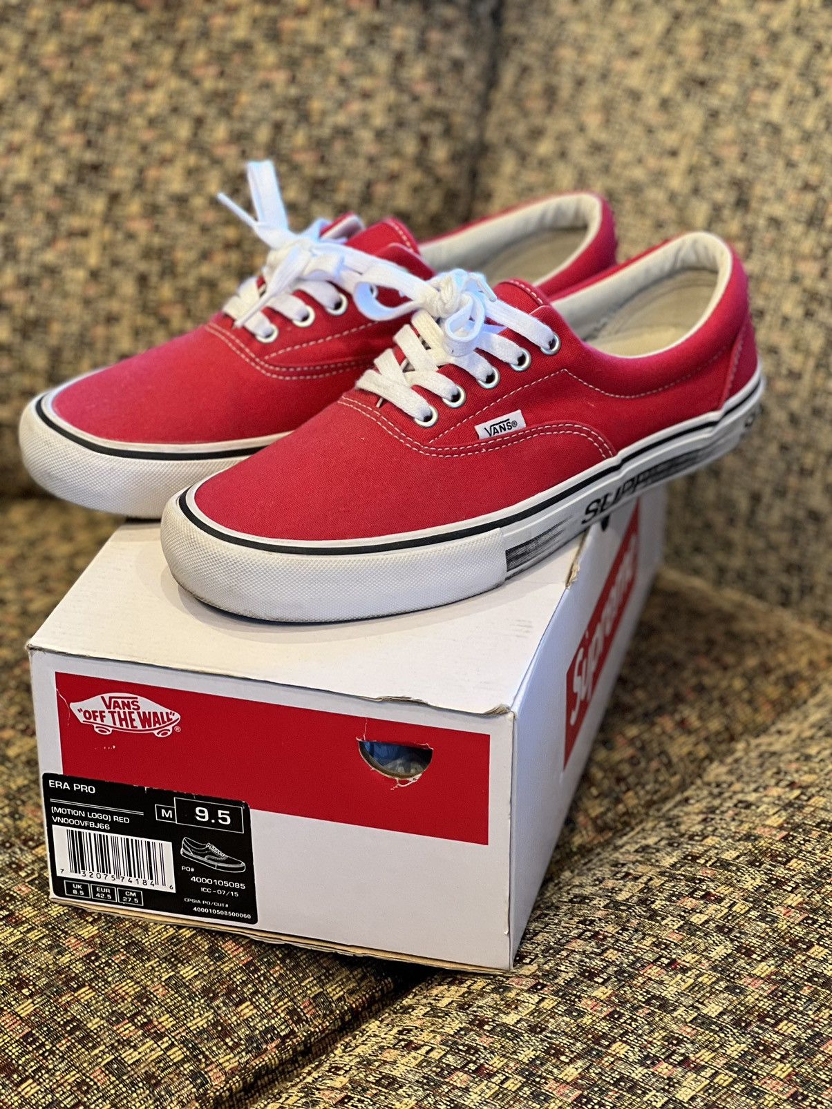image of Supreme Motion Logo Vans - 9.5 Shoes in Red, Men's