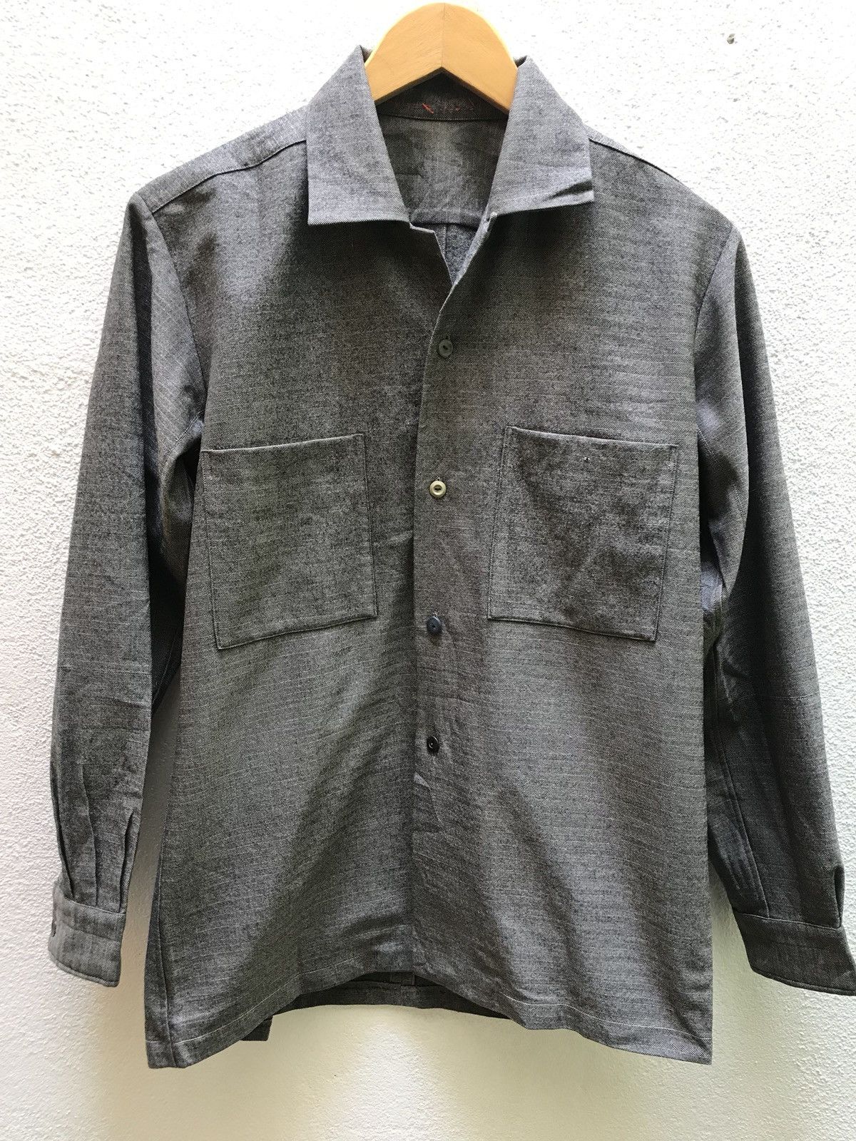 Japanese Brand Vintage wool japanese brand double pocket rare design shirt Size US M / EU 48-50 / 2 - 4 Thumbnail