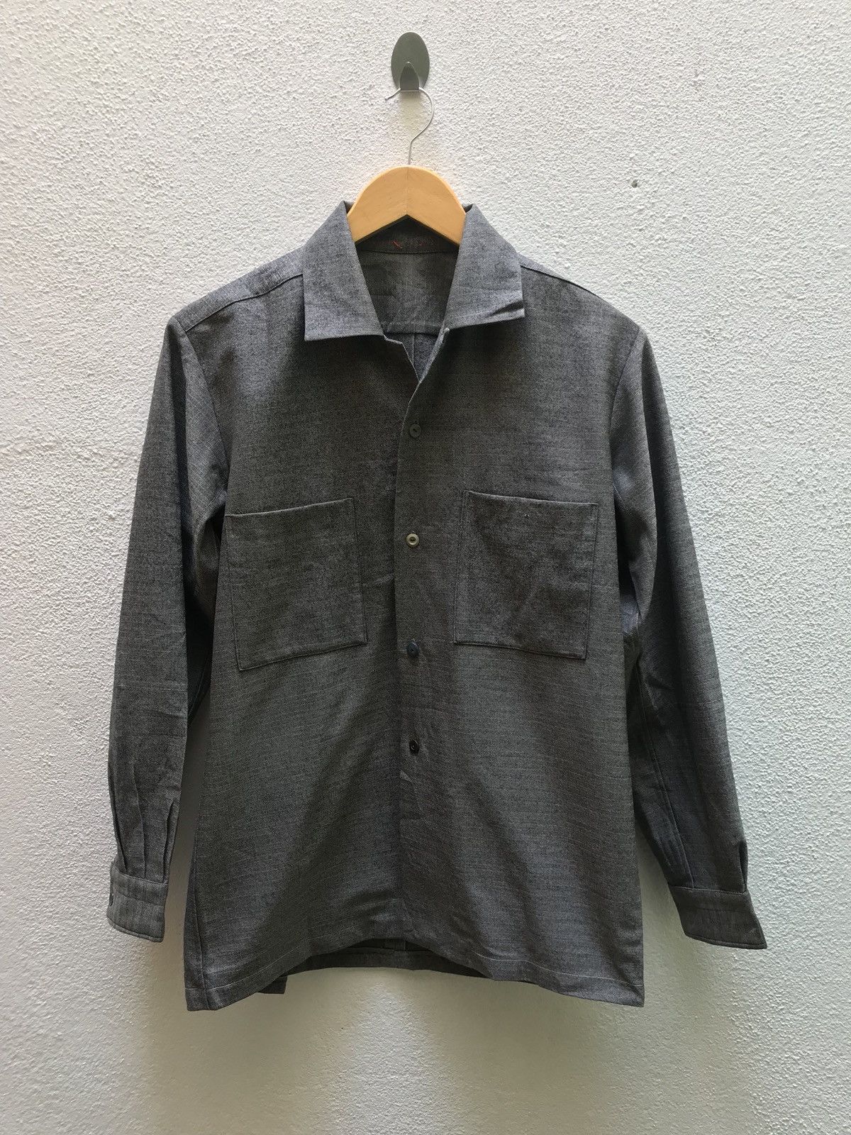 Japanese Brand Vintage wool japanese brand double pocket rare design shirt Size US M / EU 48-50 / 2 - 1 Thumbnail