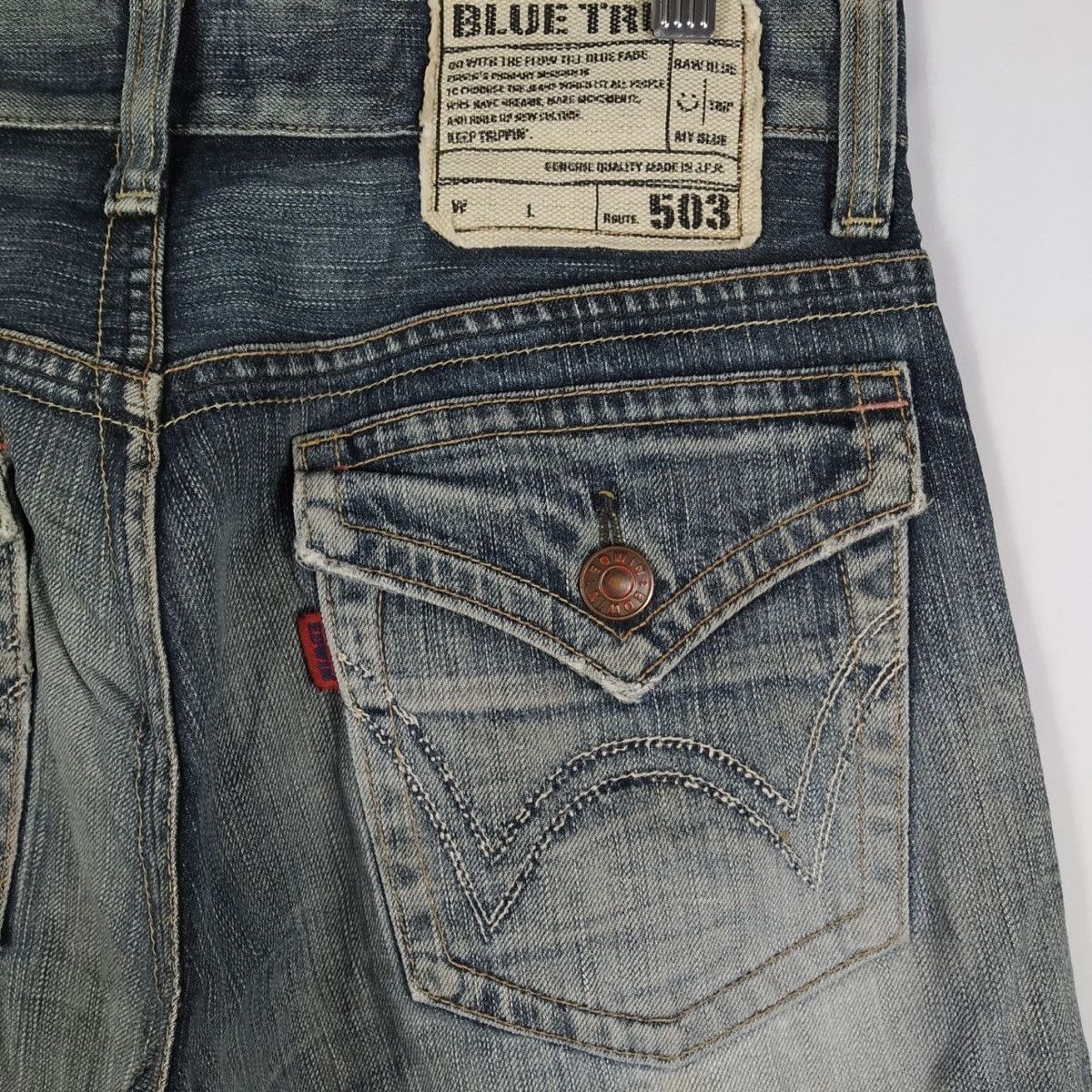 Denime × Edwin × Japanese Brand Vintage Edwin Blue Trip 503 Edwin Denim Jeans Size US 31 - 7 Thumbnail