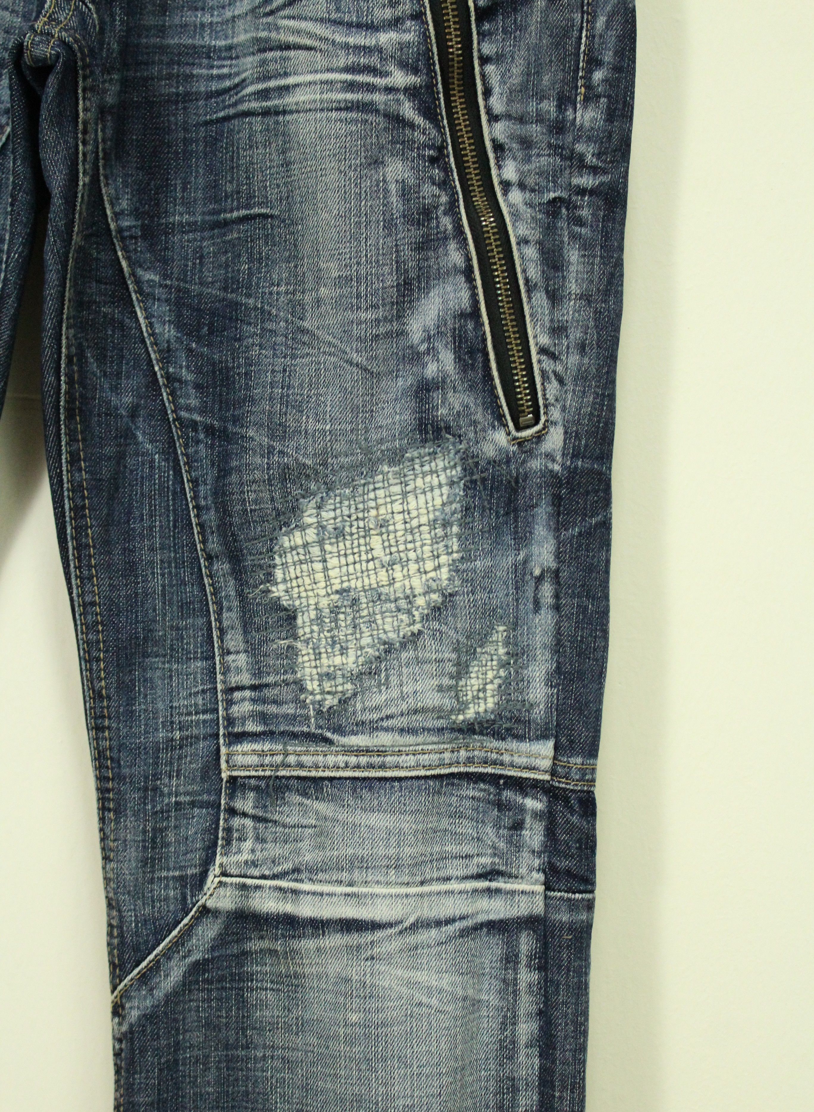 PPFM PPFM Pants Denim Zipper Utility Biker Distressed style Size US 32 / EU 48 - 4 Thumbnail