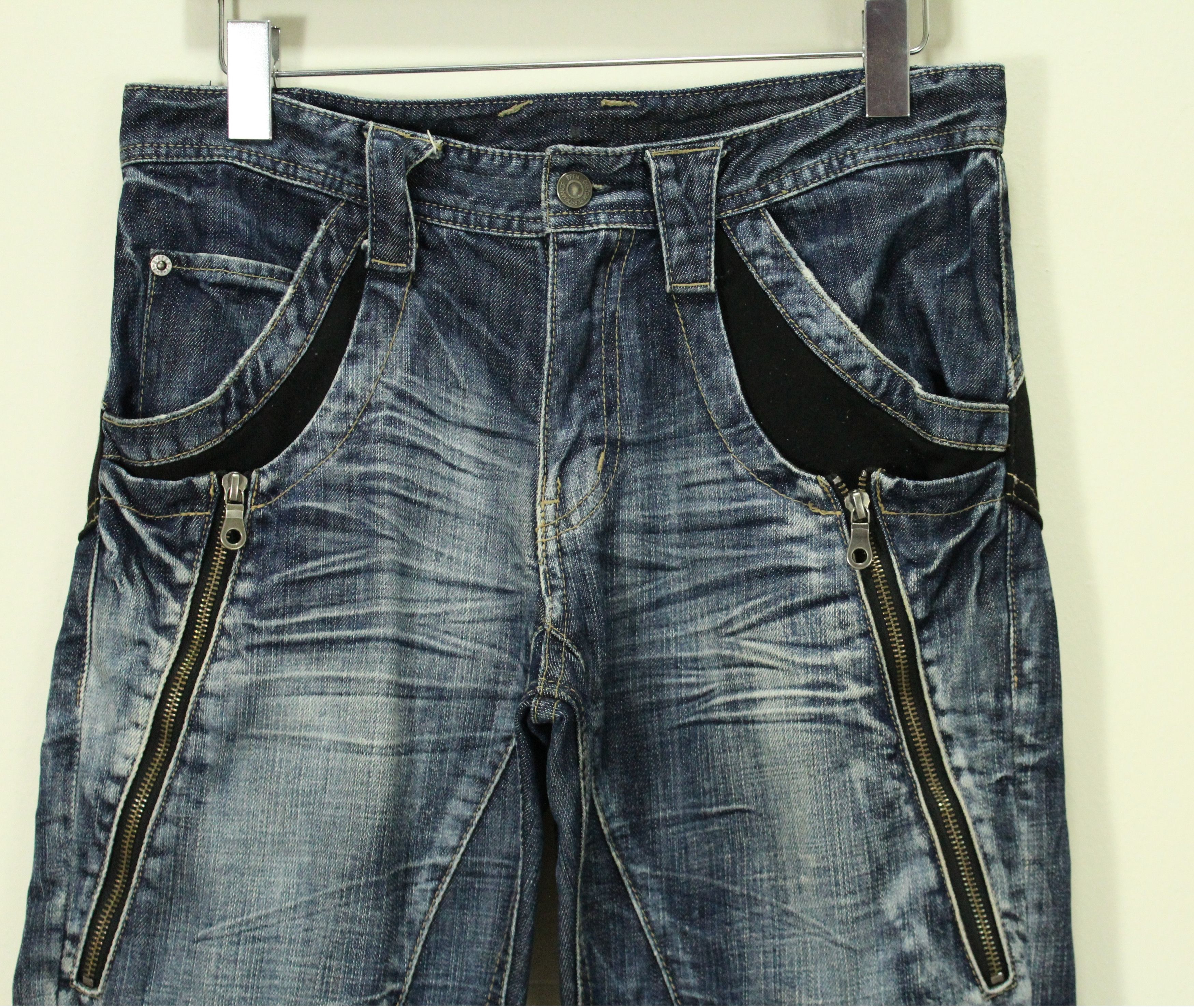 PPFM PPFM Pants Denim Zipper Utility Biker Distressed style Size US 32 / EU 48 - 3 Thumbnail