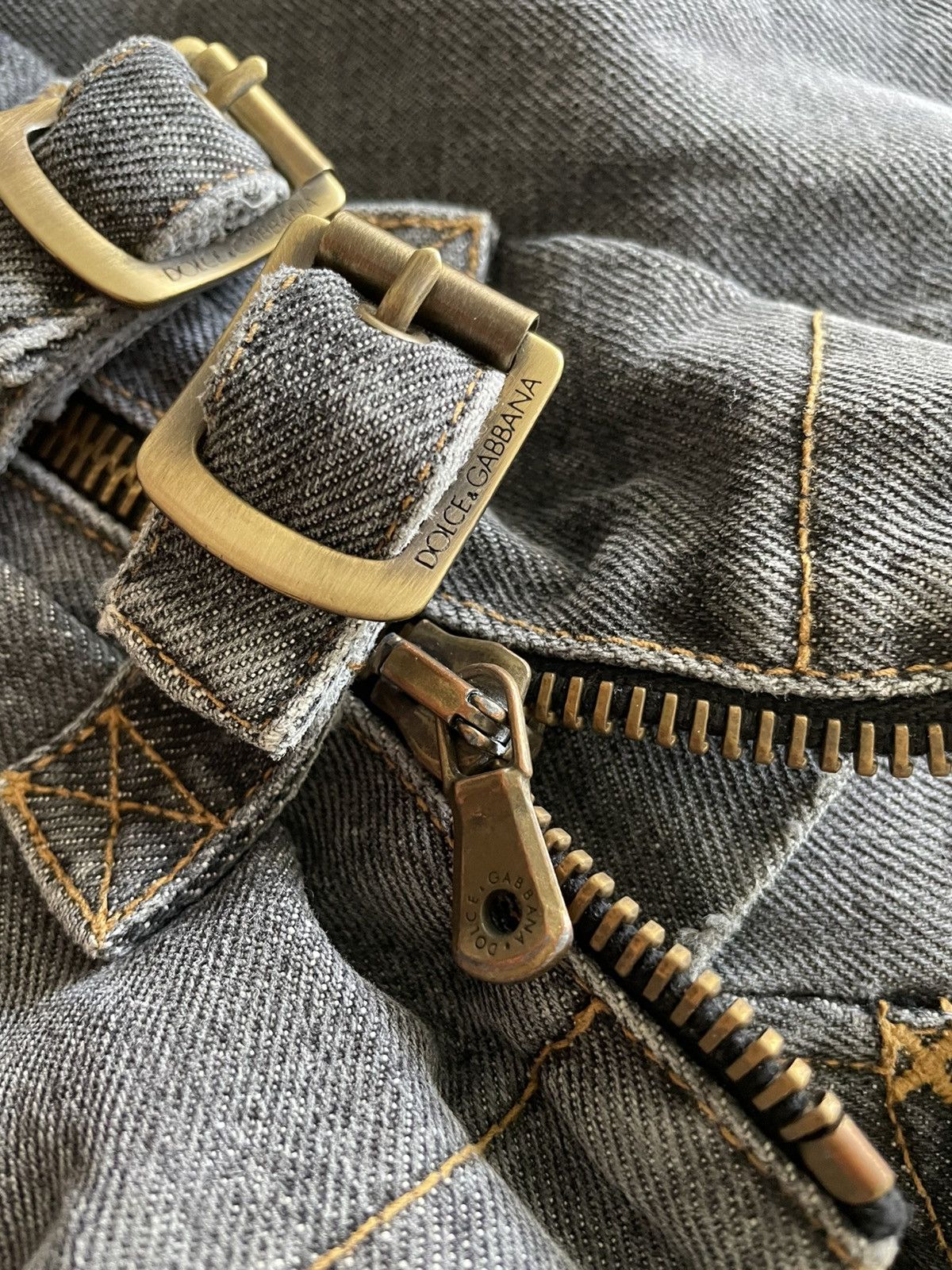 Dolce & Gabbana Dolce Gabbana denim Raw aw2002 Distressed Cargo Biker Laces Size 33" - 19 Thumbnail