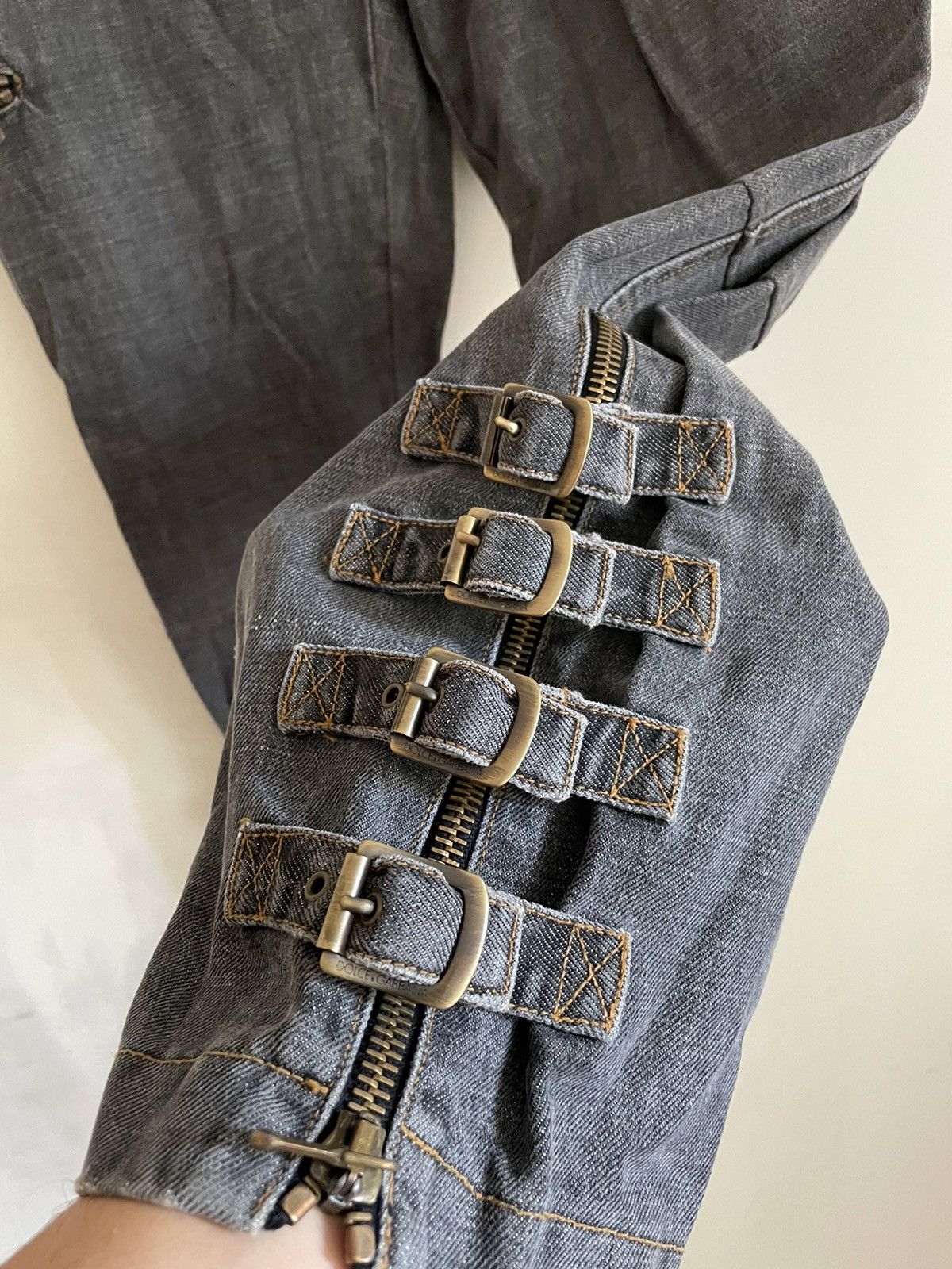 Dolce & Gabbana Dolce Gabbana denim Raw aw2002 Distressed Cargo Biker Laces Size 33" - 12 Thumbnail