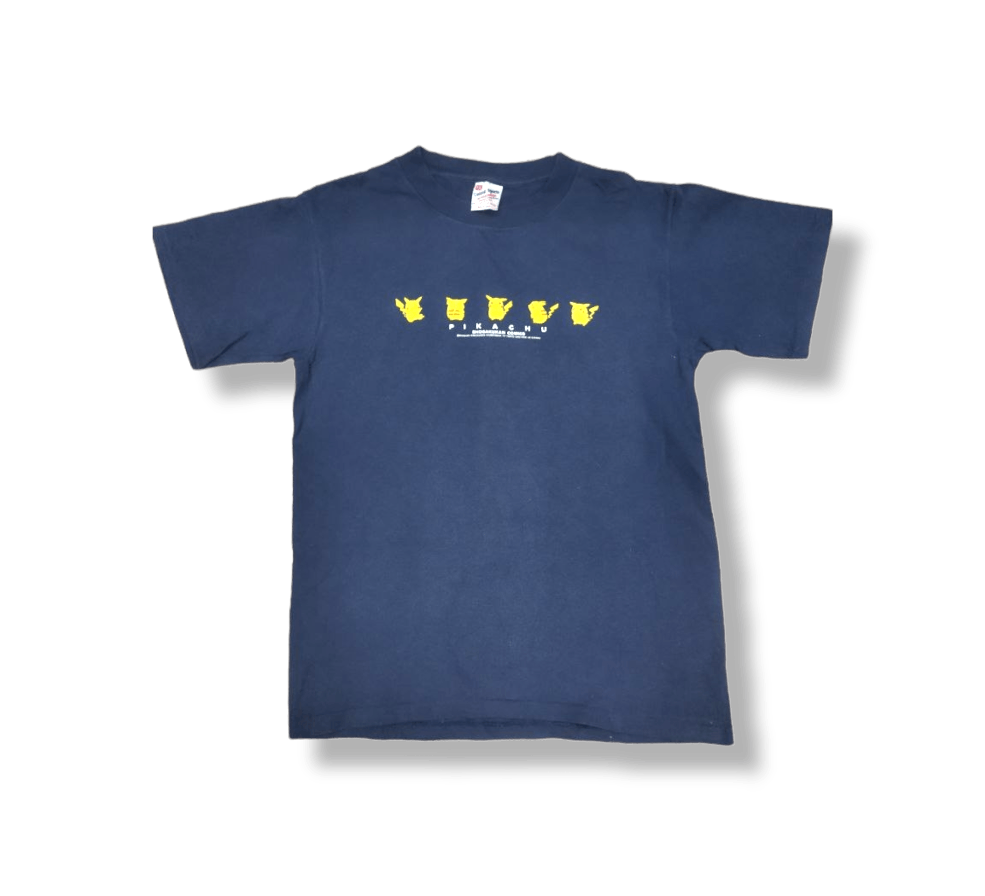 image of Cartoon Network x Movie vintage Pikachu Shogakukan Comic Nintendo Tshirt in Dark Blue (Size Medium)